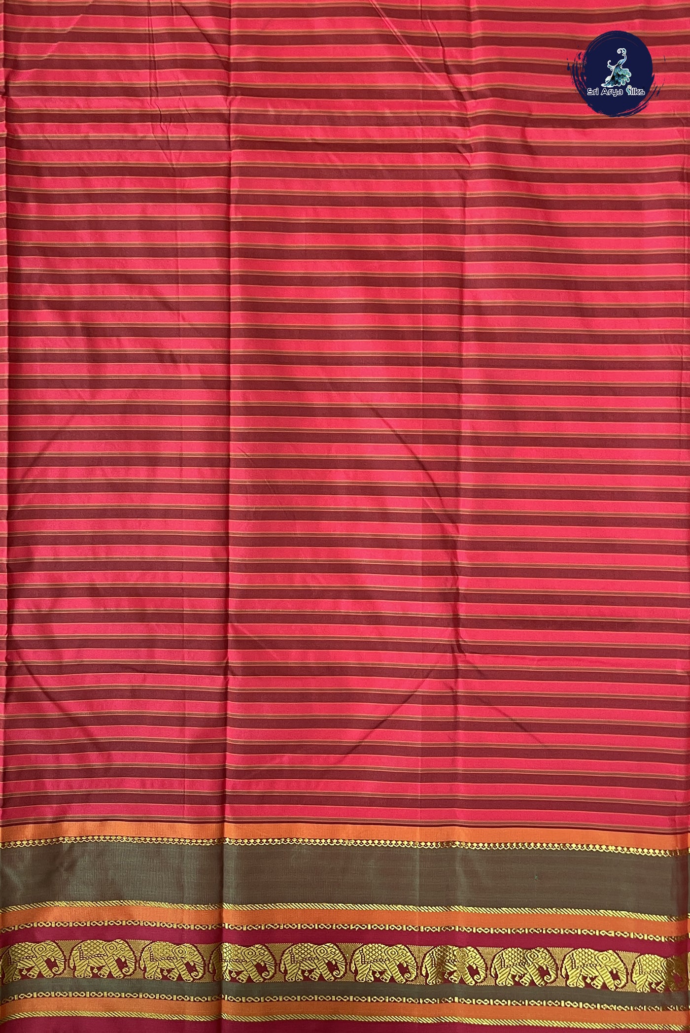 Multi Colour Semi Silk Saree With Stripes Pattern