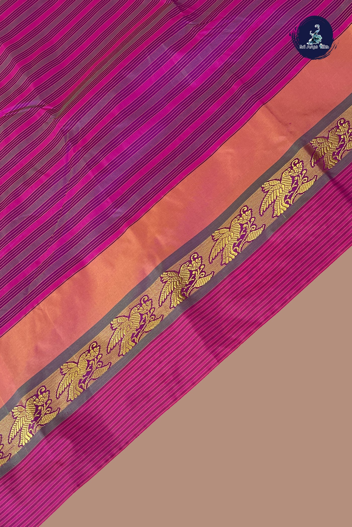 Multi Colour Semi Silk Saree With Stripes Pattern