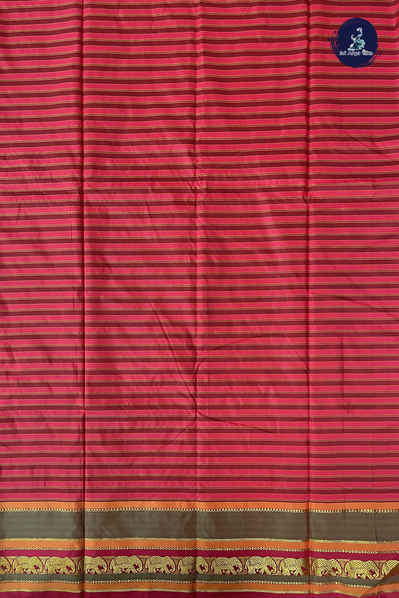 Multi Colour Semi Silk Saree With Stripes Pattern