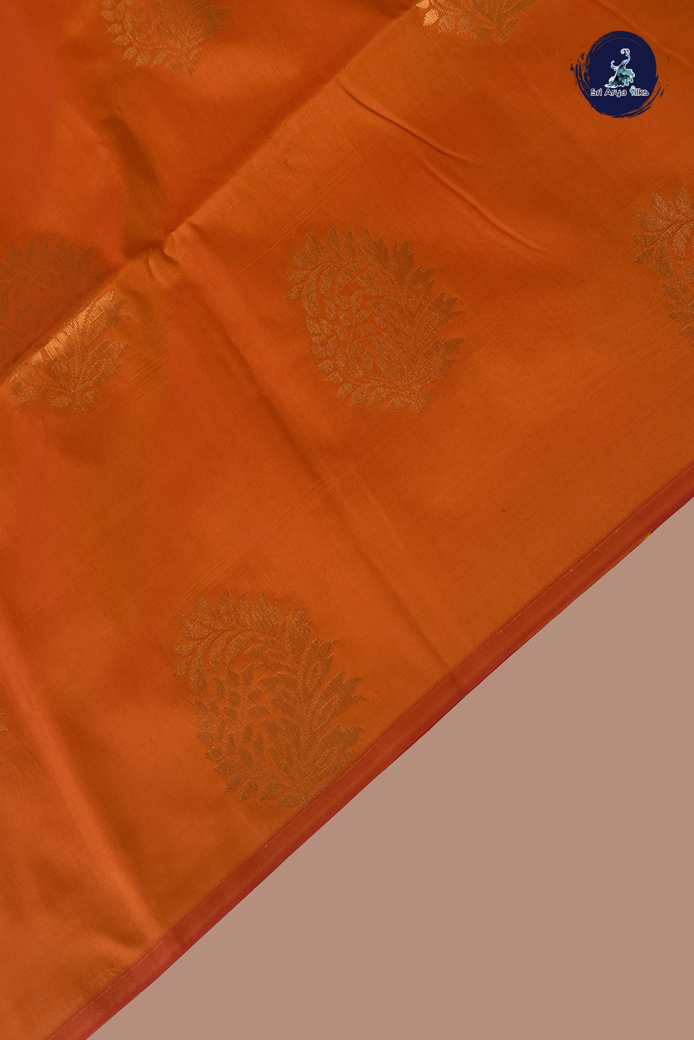 Lite Mustard Orange Semi Soft Silk Saree With Zari Buttas Pattern