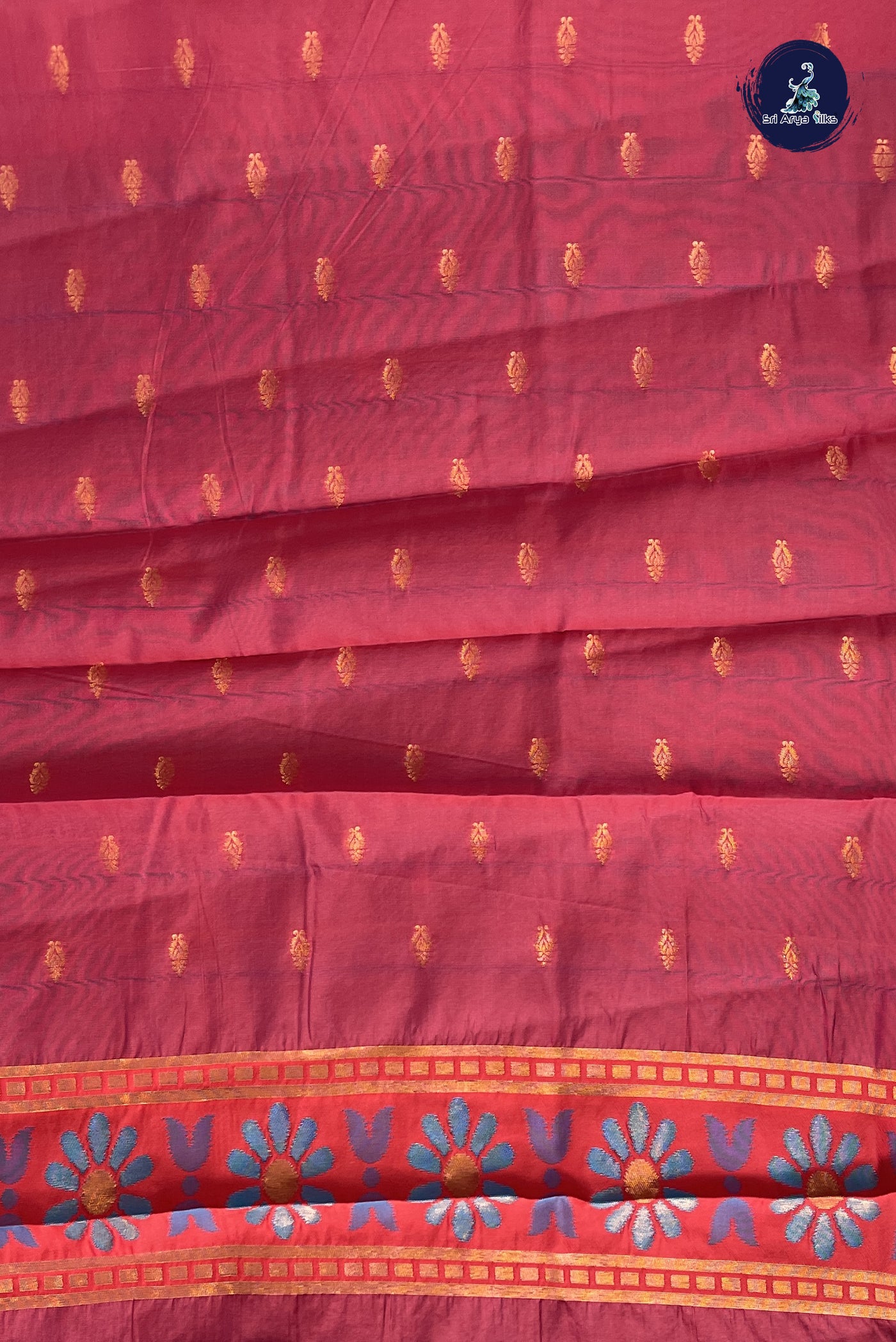 Blue Semi Silk Saree With Zari Buttas Pattern