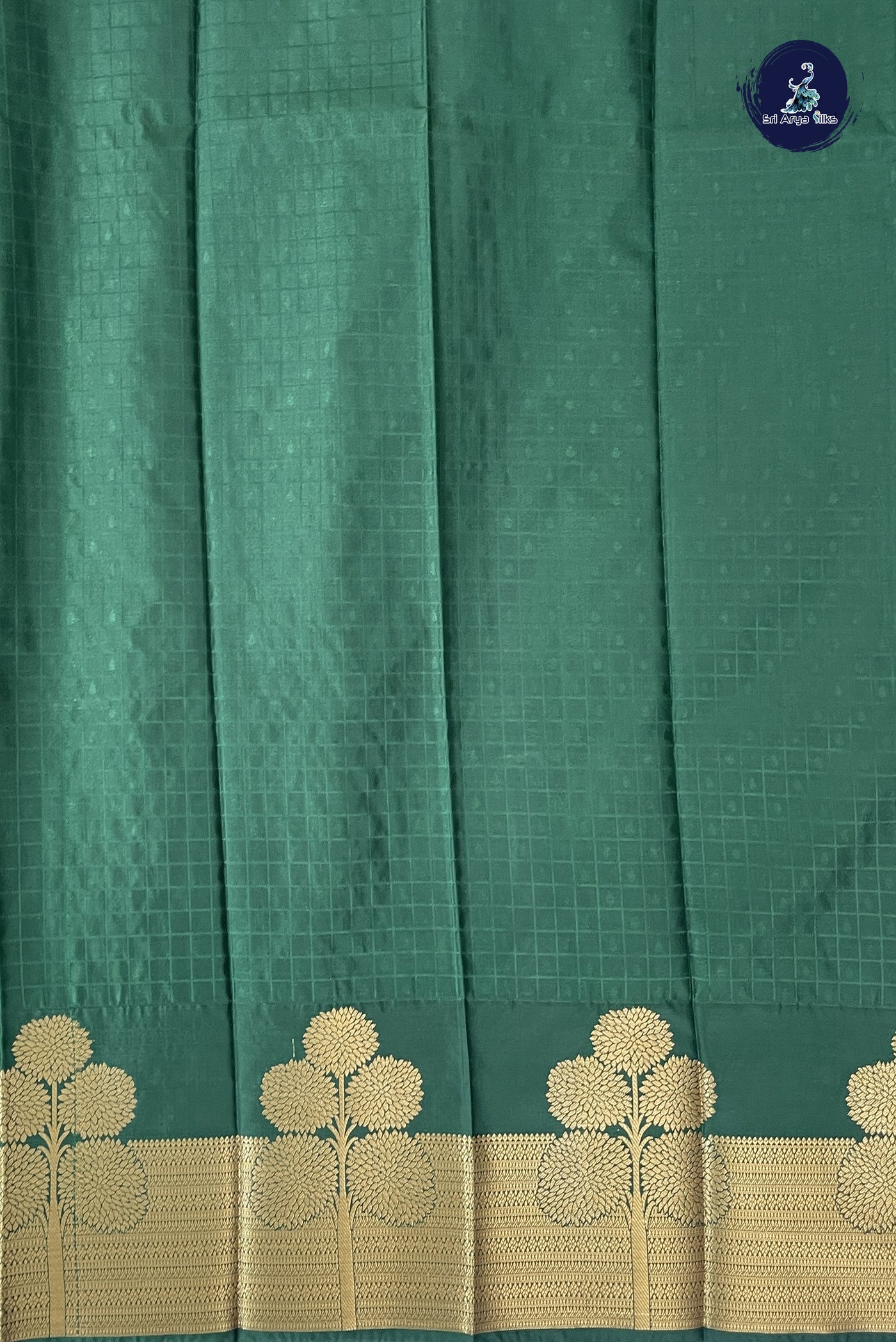 Grey Semi Silk Saree With Checked Pattern