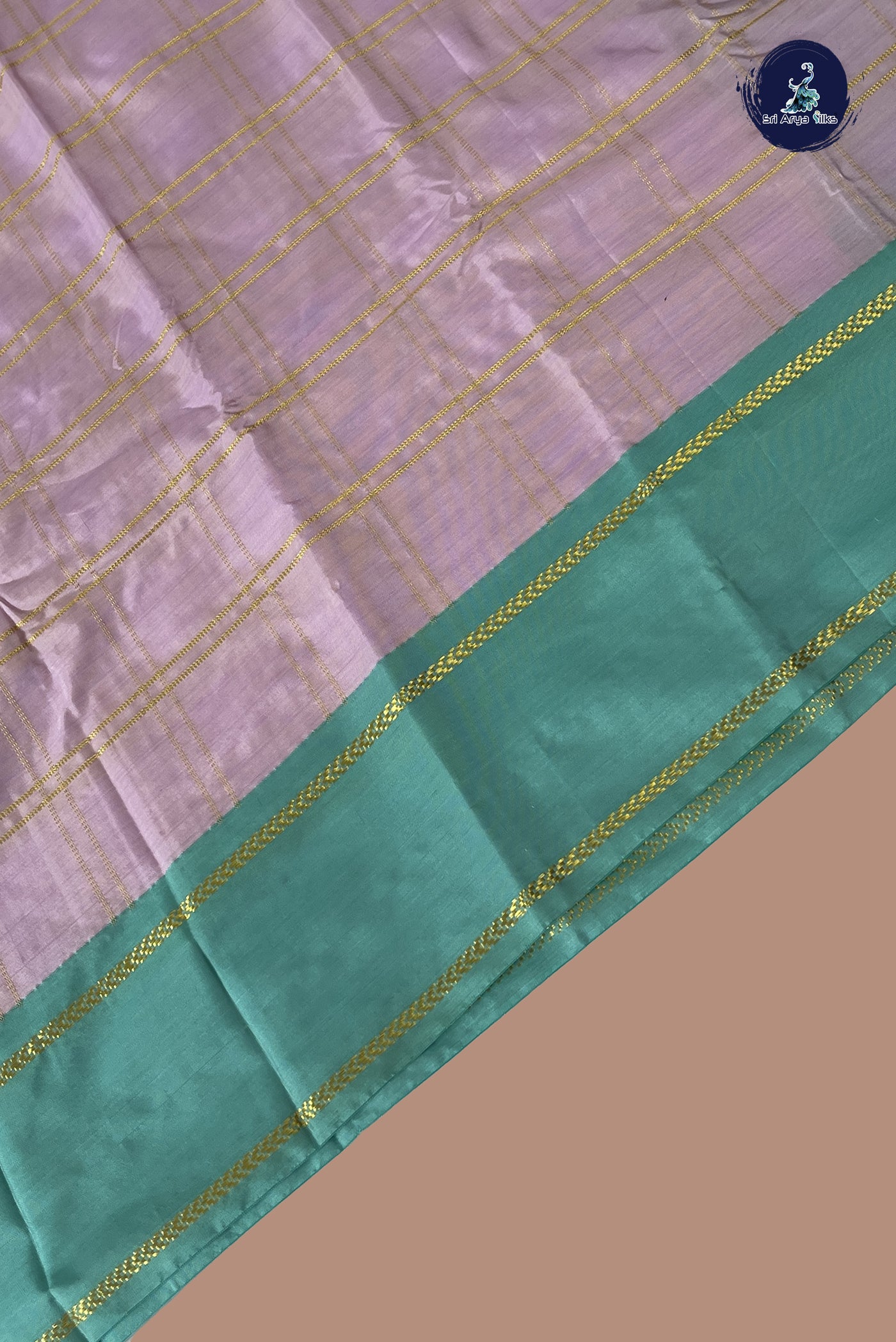 Onion Pink Semi Silk Saree With Zari Checked Pattern