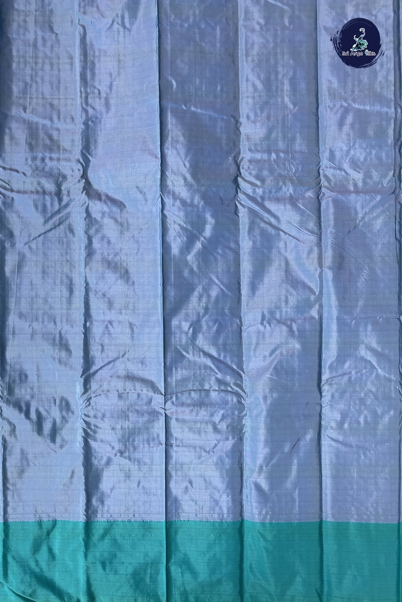 Dual Tone Blue Semi Silk Saree With Zari Checked Pattern