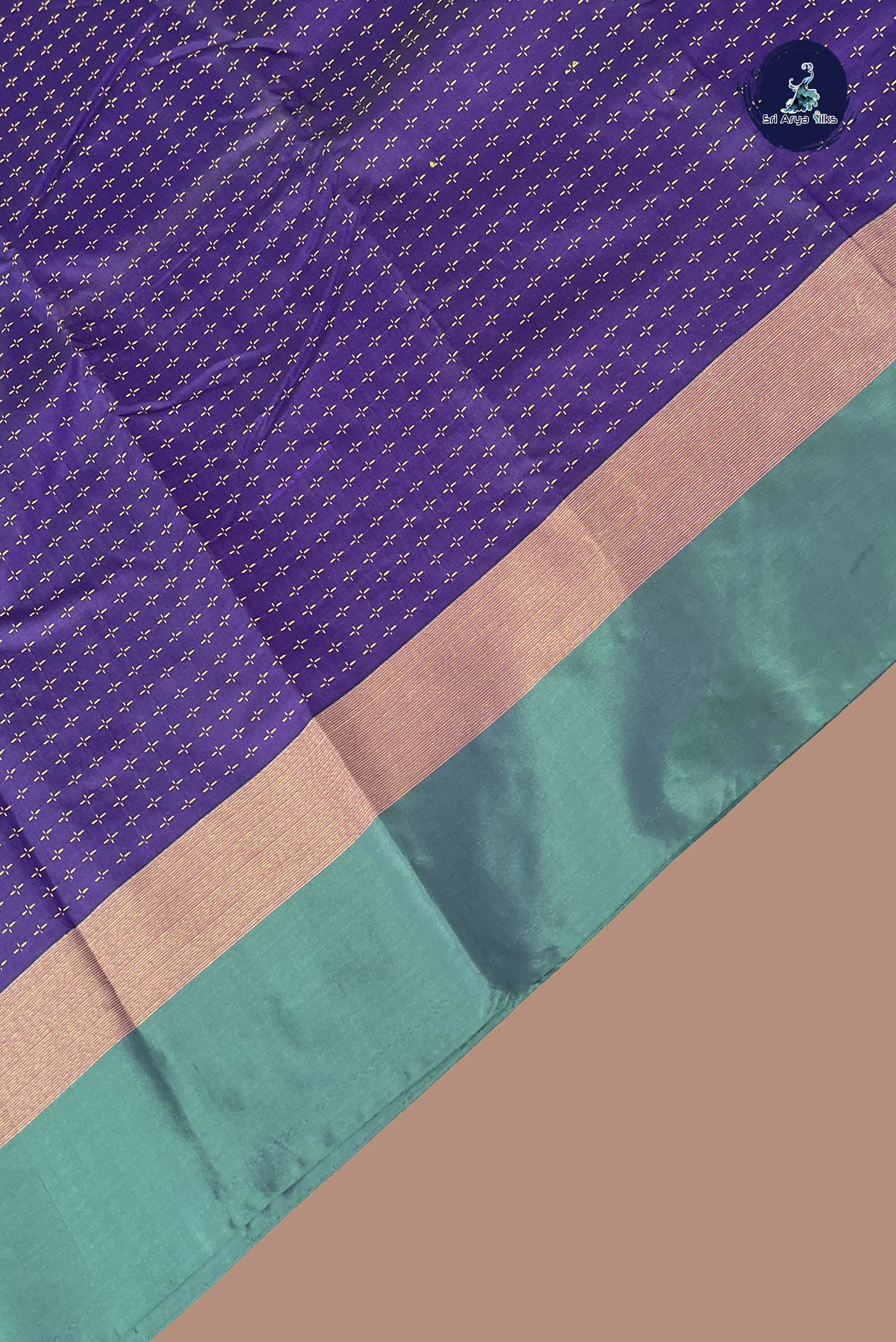Navy Blue Semi Silk Saree With Buttas Pattern
