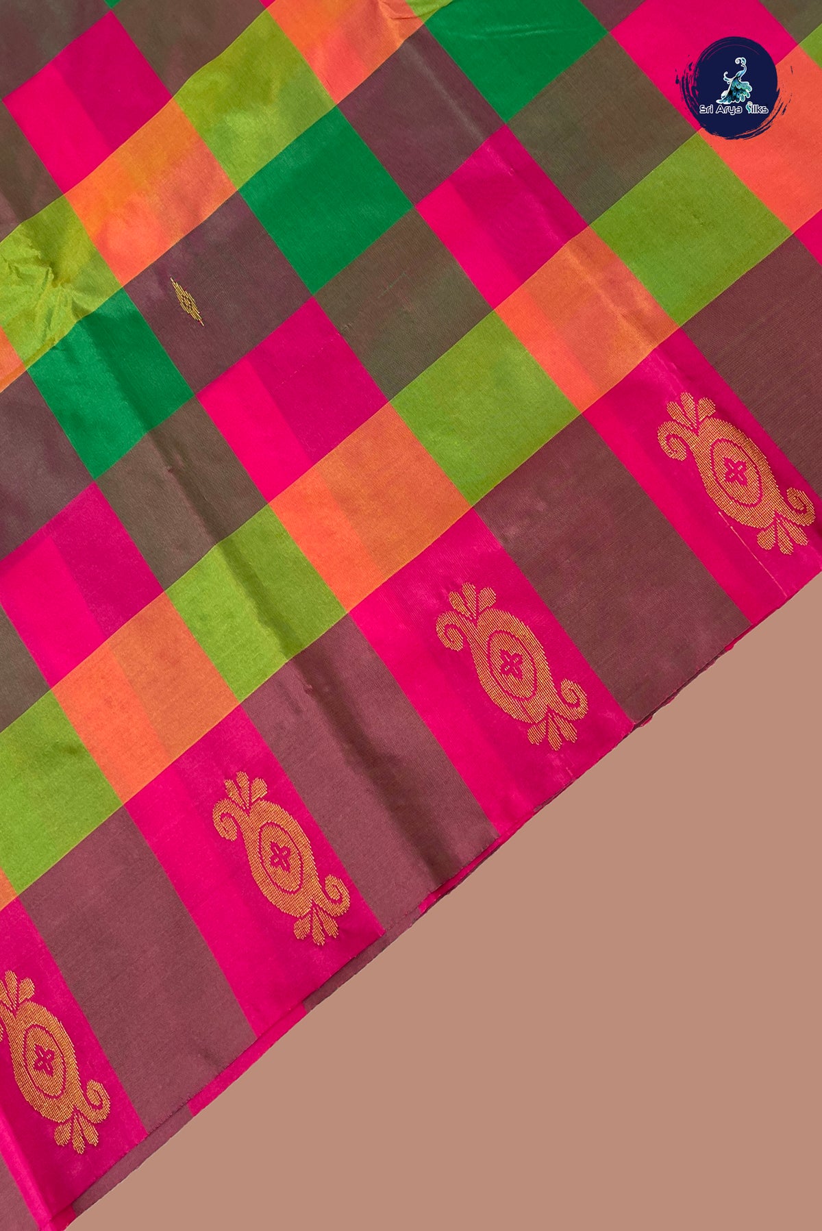 Multi Colour Semi Silk Saree With Paalum Pazham Kattam Pattern