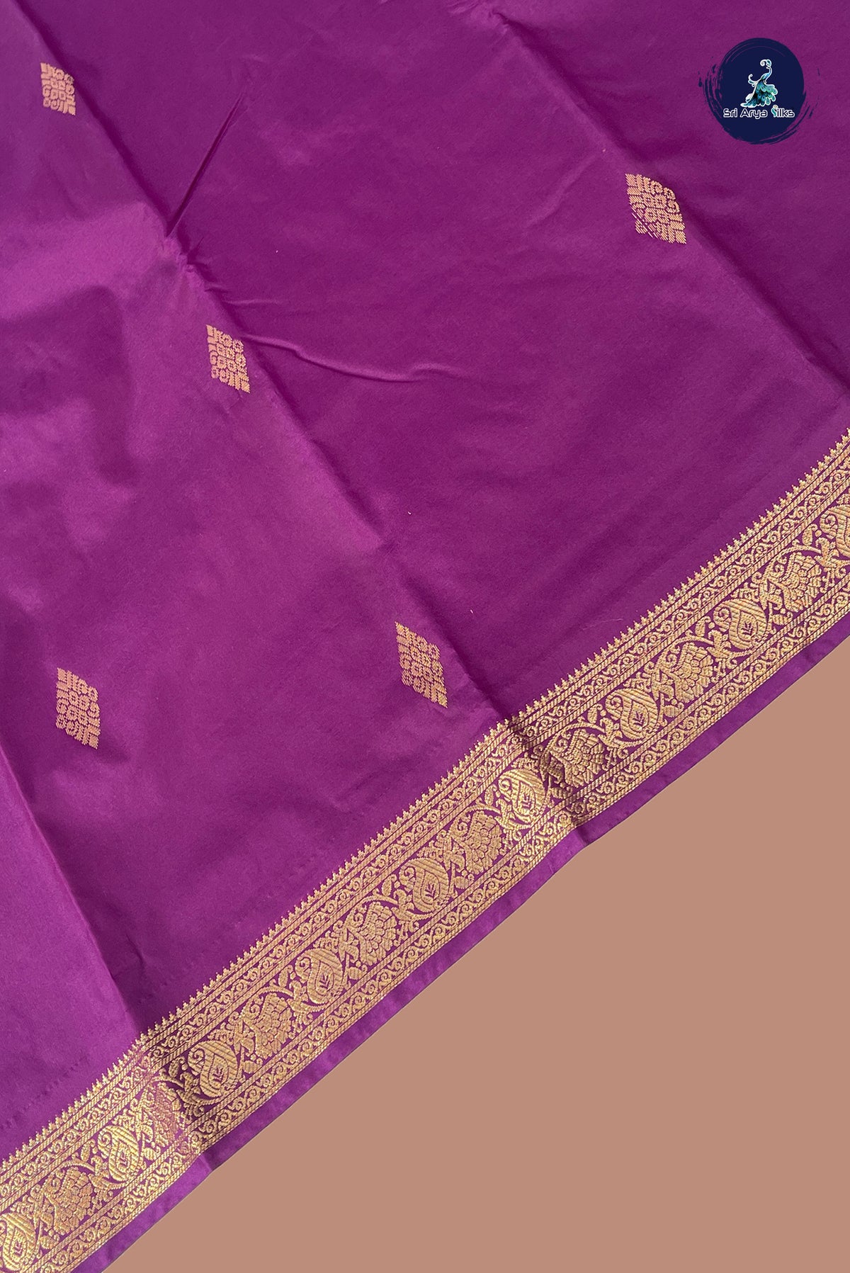 Jamun Semi Silk Saree With Zari Buttas Pattern