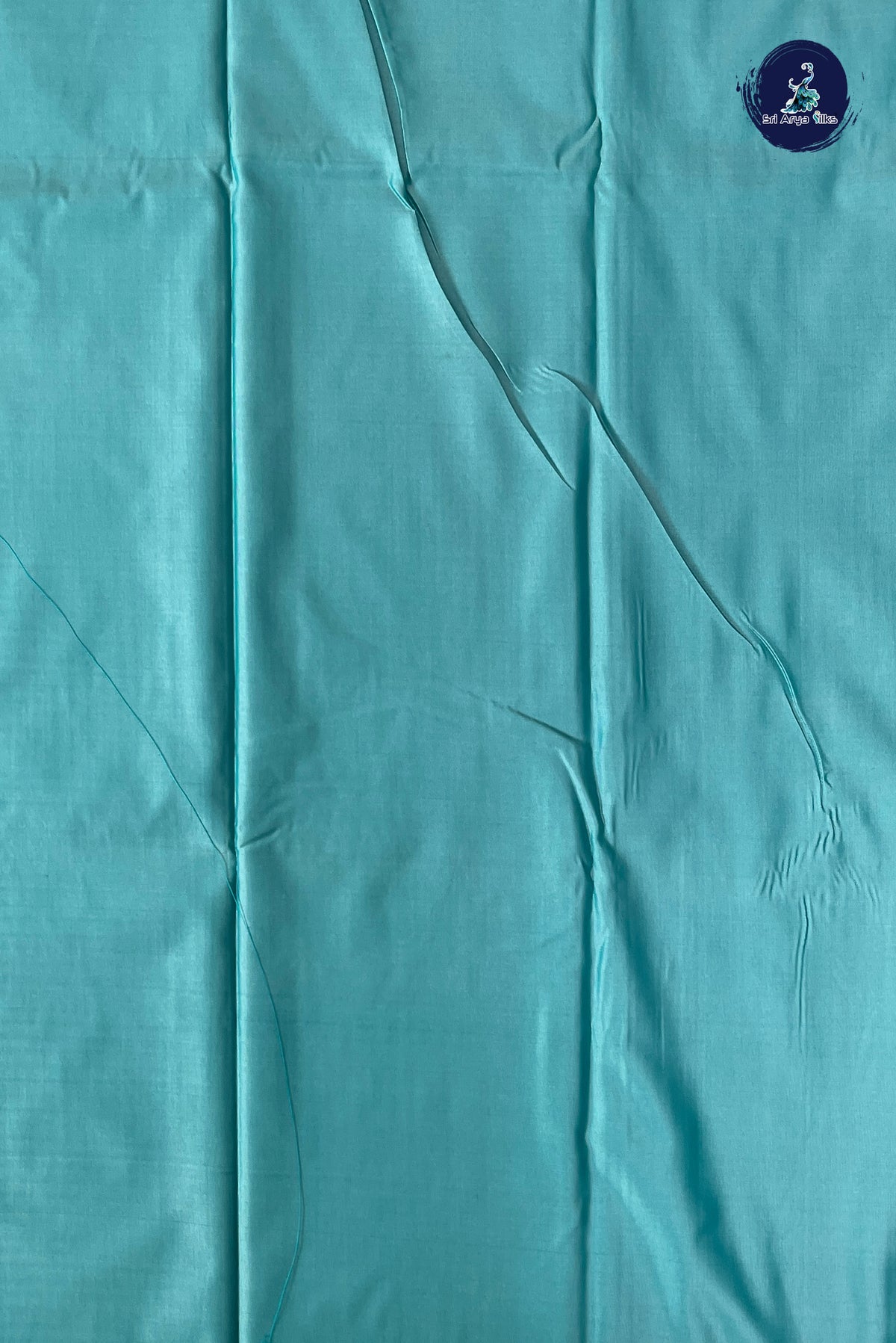Teal Semi Silk Saree With Stripes Pattern