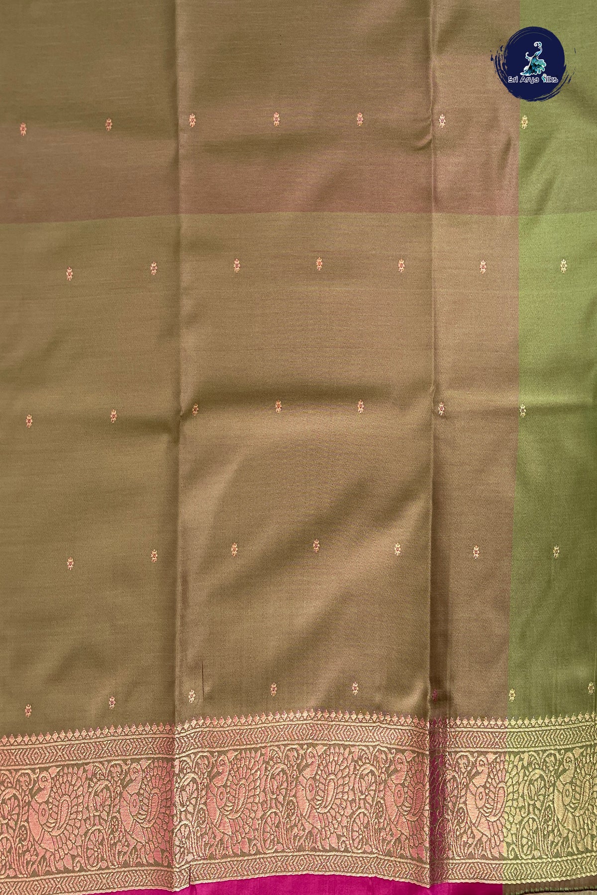 Dark Pink Semi Silk Saree With Stripes Pattern