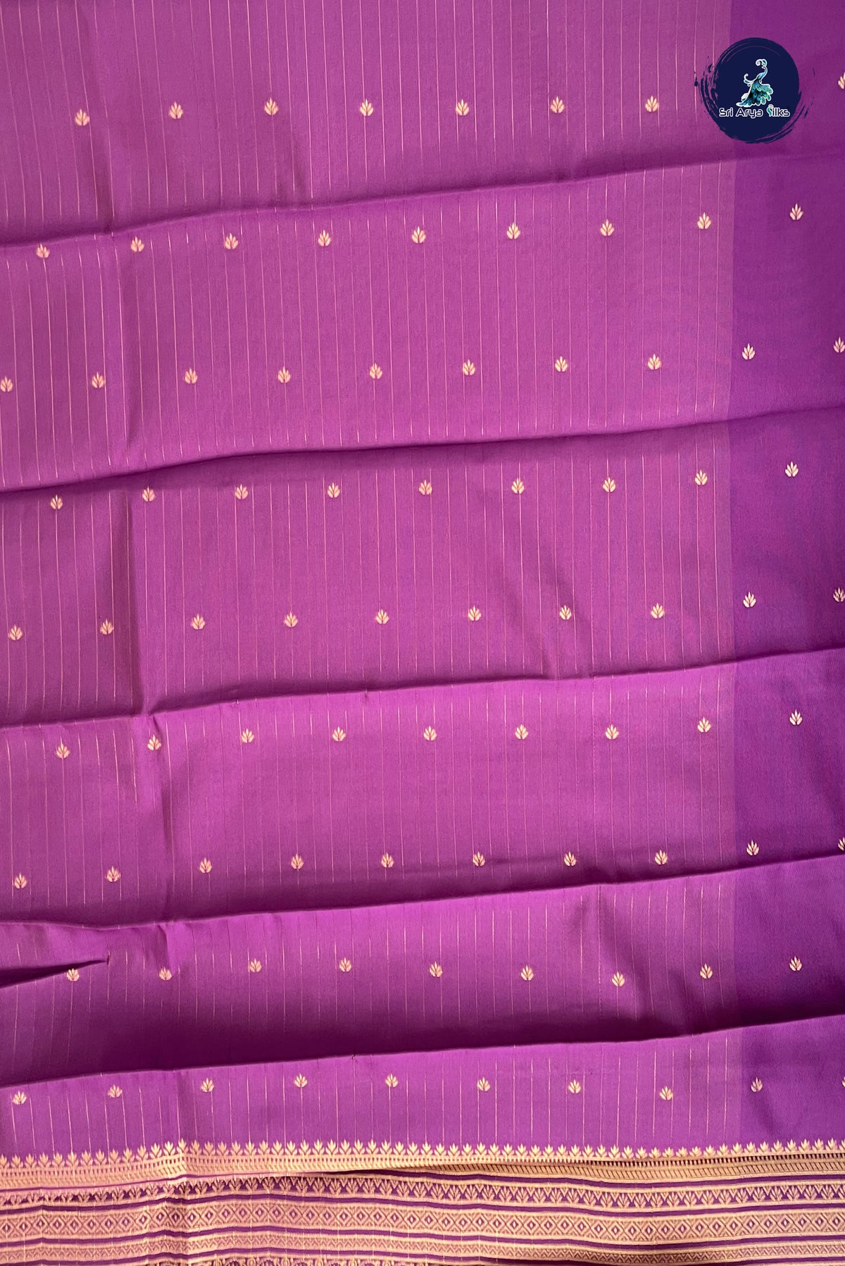 Dual Tone Purple Semi Silk Saree With Zari Checked Pattern