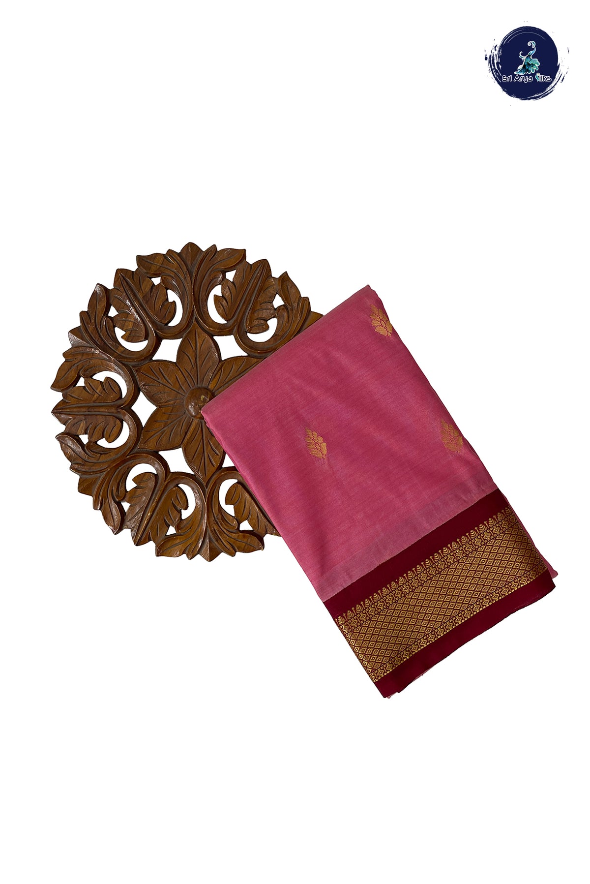 Light Pink Semi Silk Saree With Zari Buttas Pattern