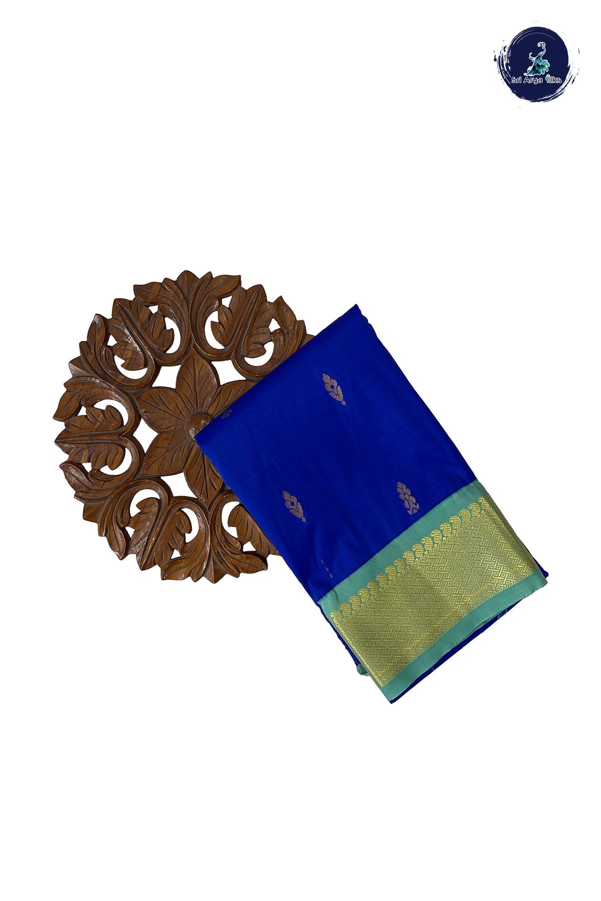 Ink Blue Semi Silk Saree With Zari Buttas Pattern