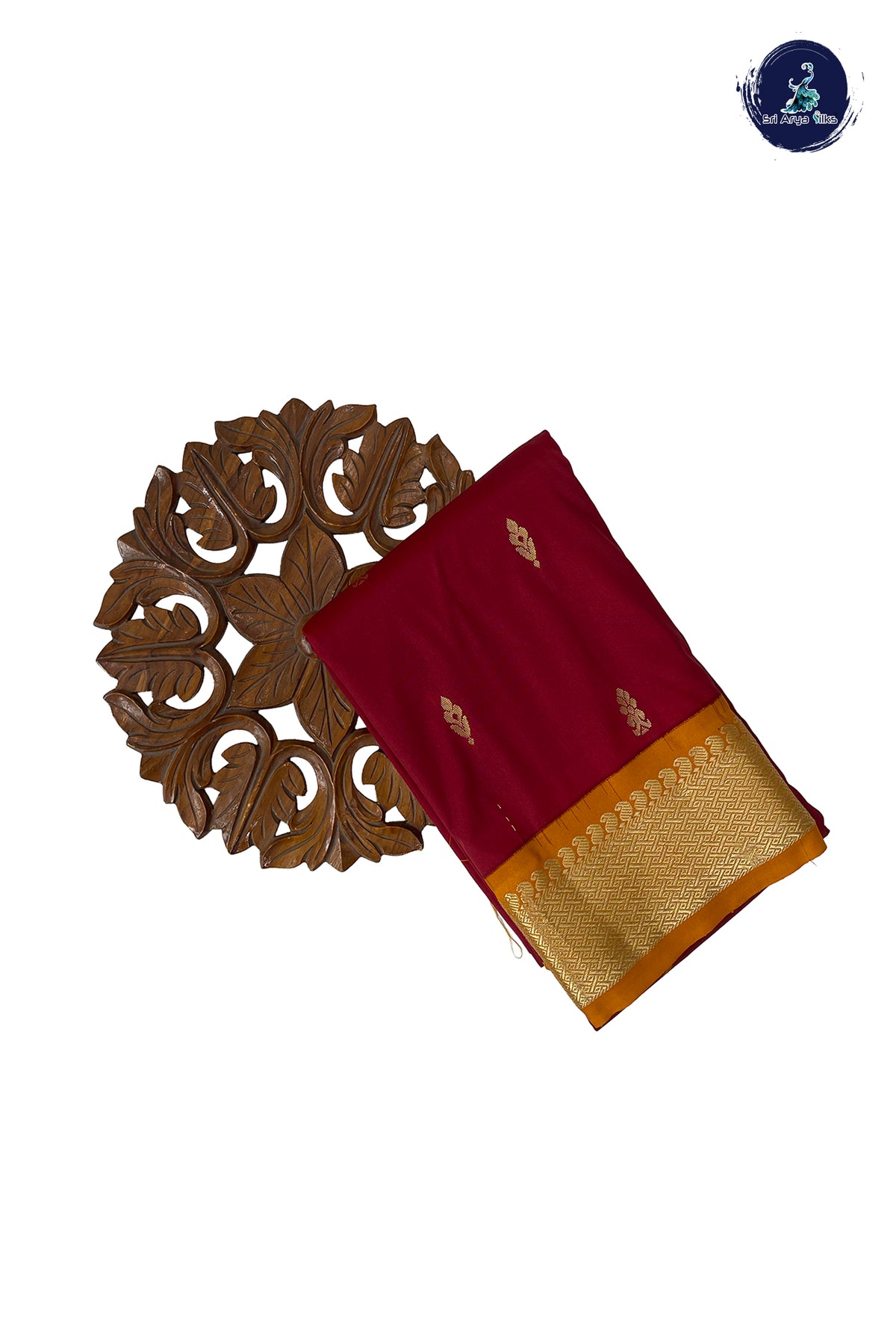 Maroon Semi Silk Saree With Zari Buttas Pattern