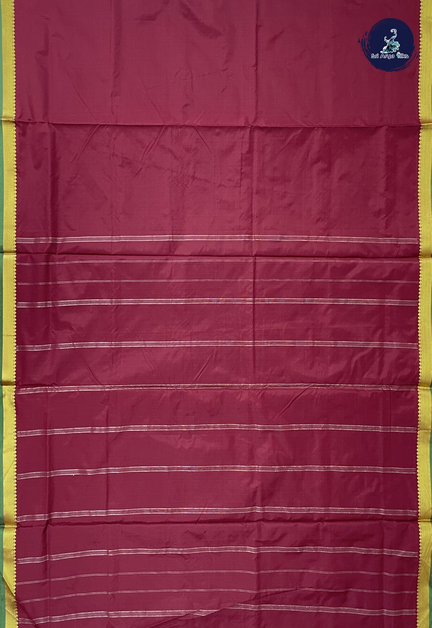 Maroon Madisar Semi Silk Saree With Plain Pattern
