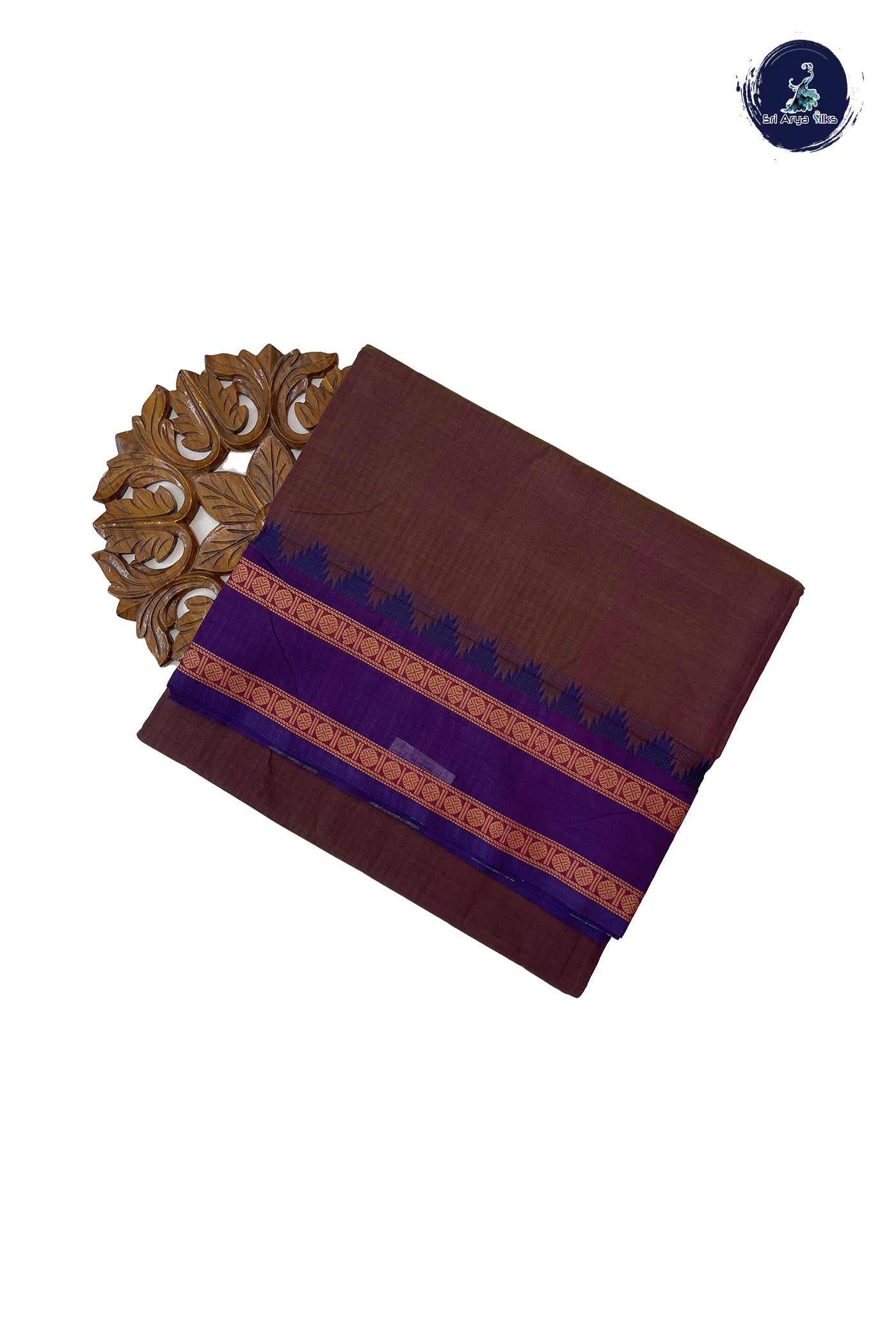 Dual Tone Purple 10 Yards Madisar Cotton Saree With Plain Pattern