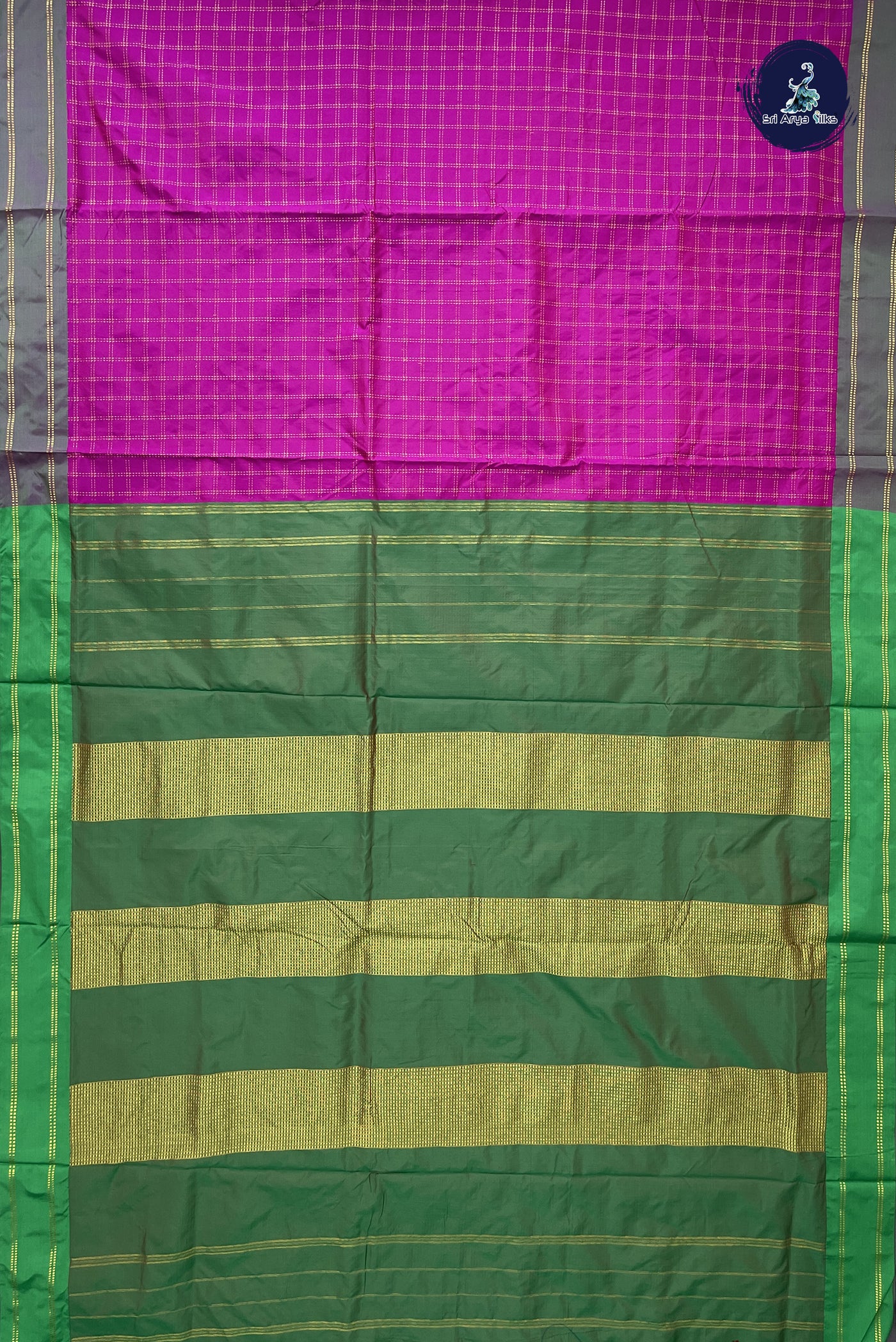 Vadamalli Madisar Semi Silk Saree With Zari Checked Pattern