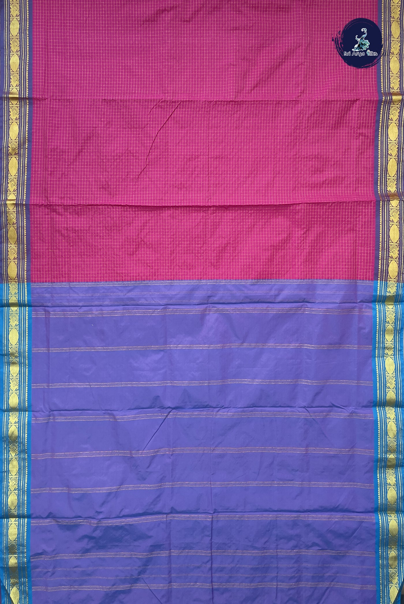 Pink Madisar Semi Silk Saree With Zari Checked Pattern