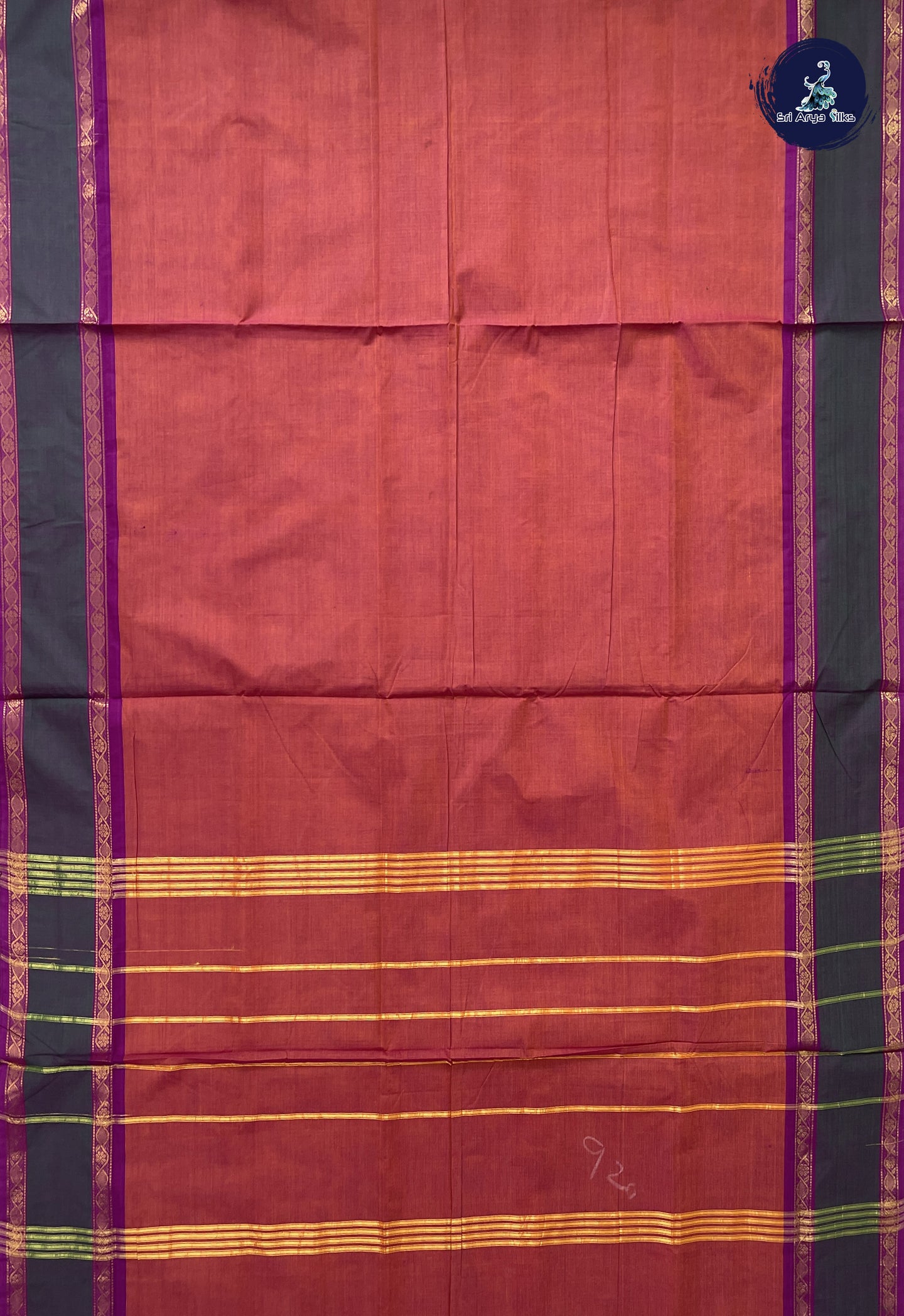 Dual Tone Pink 10 Yards Madisar Cotton Saree With Plain Pattern