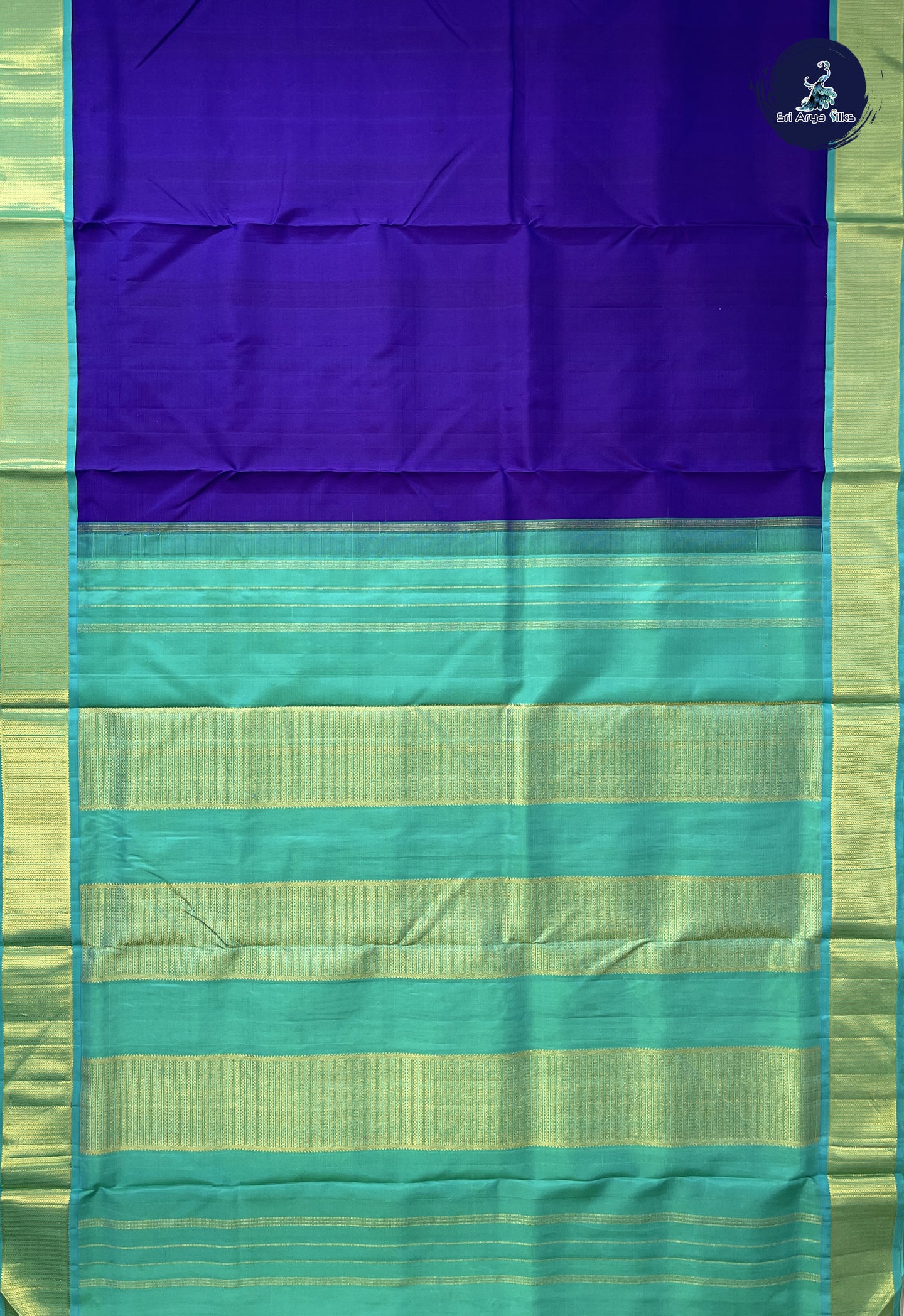 Violet Madisar 10 Yards Silk Saree With Plain Pattern