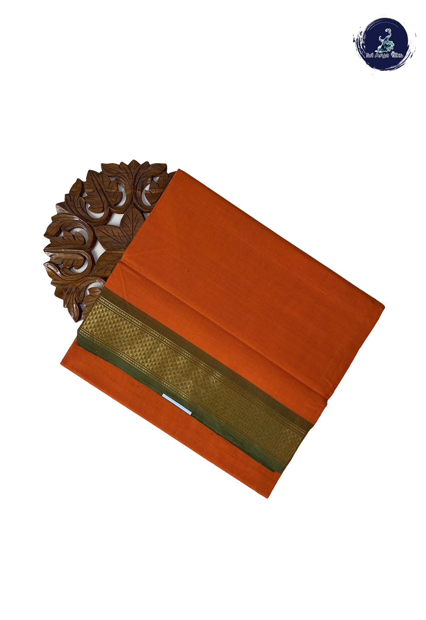 Yellow 10 Yards Madisar Cotton Saree With Plain Pattern