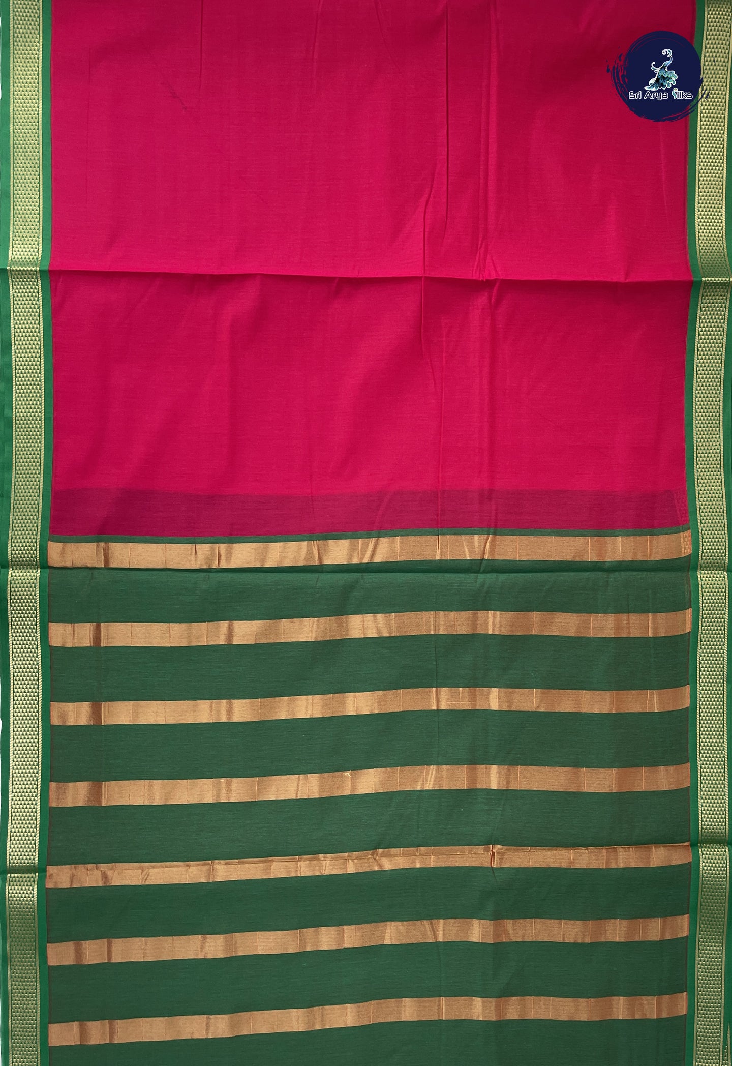 Pink 10 Yards Semi Silk Cotton With Plain Pattern