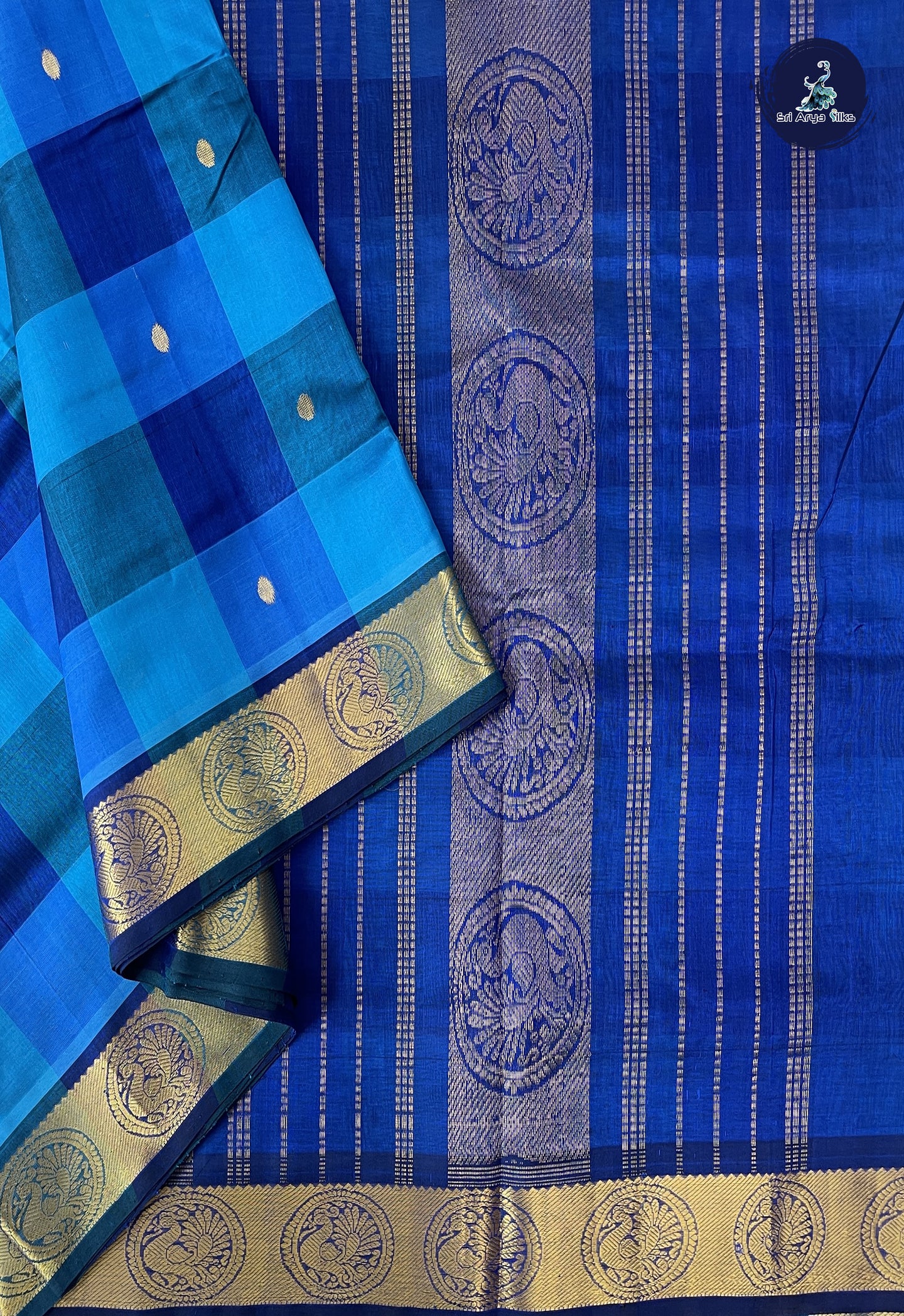 Multi Colour 10 Yards Silk Cotton Saree With Paalum Pazham Kattam Pattern