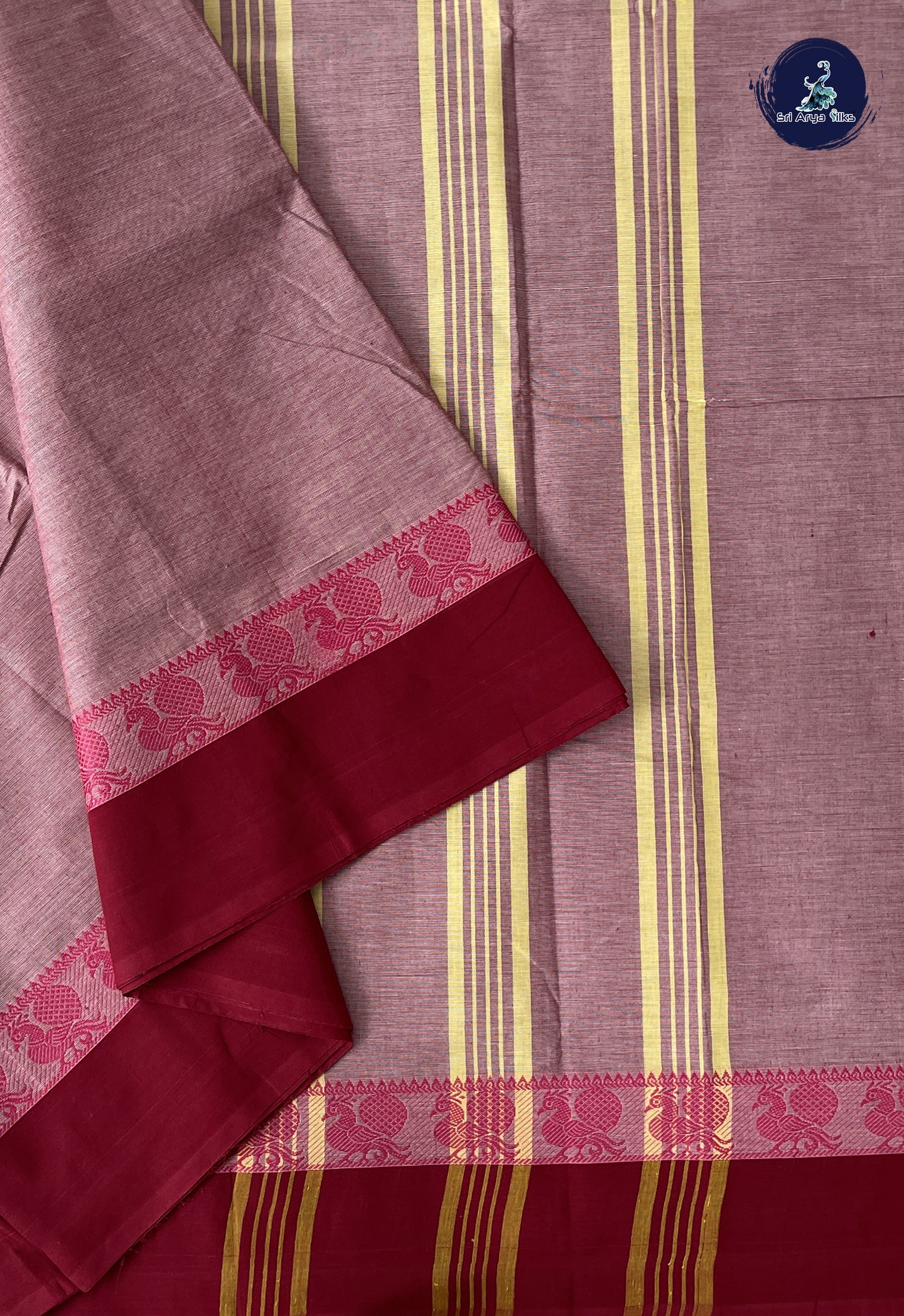 Pastel Shade 10 Yards Madisar Cotton Saree With Plain Pattern