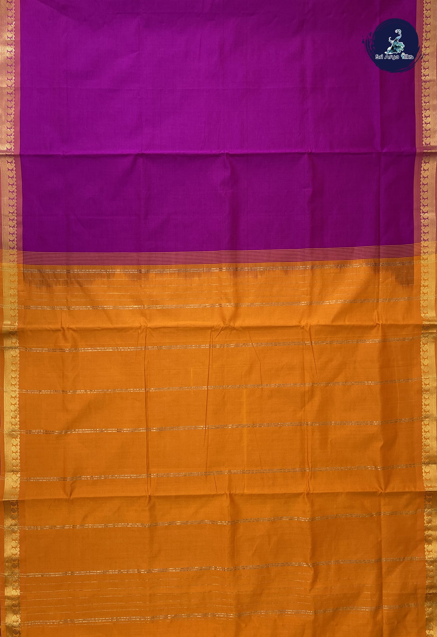 Vadamalli Madisar Semi Silk Cotton Saree With Plain Pattern
