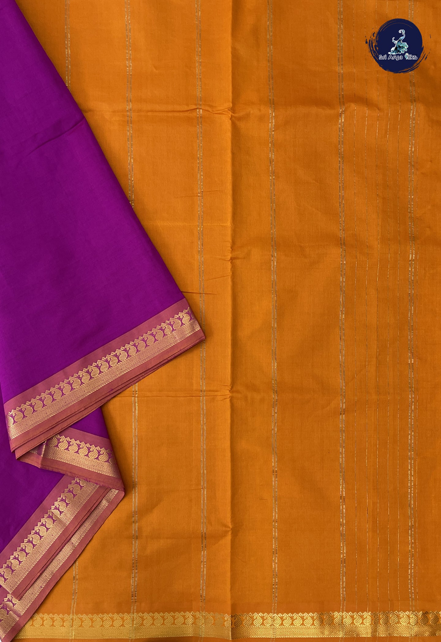 Vadamalli Madisar Semi Silk Cotton Saree With Plain Pattern