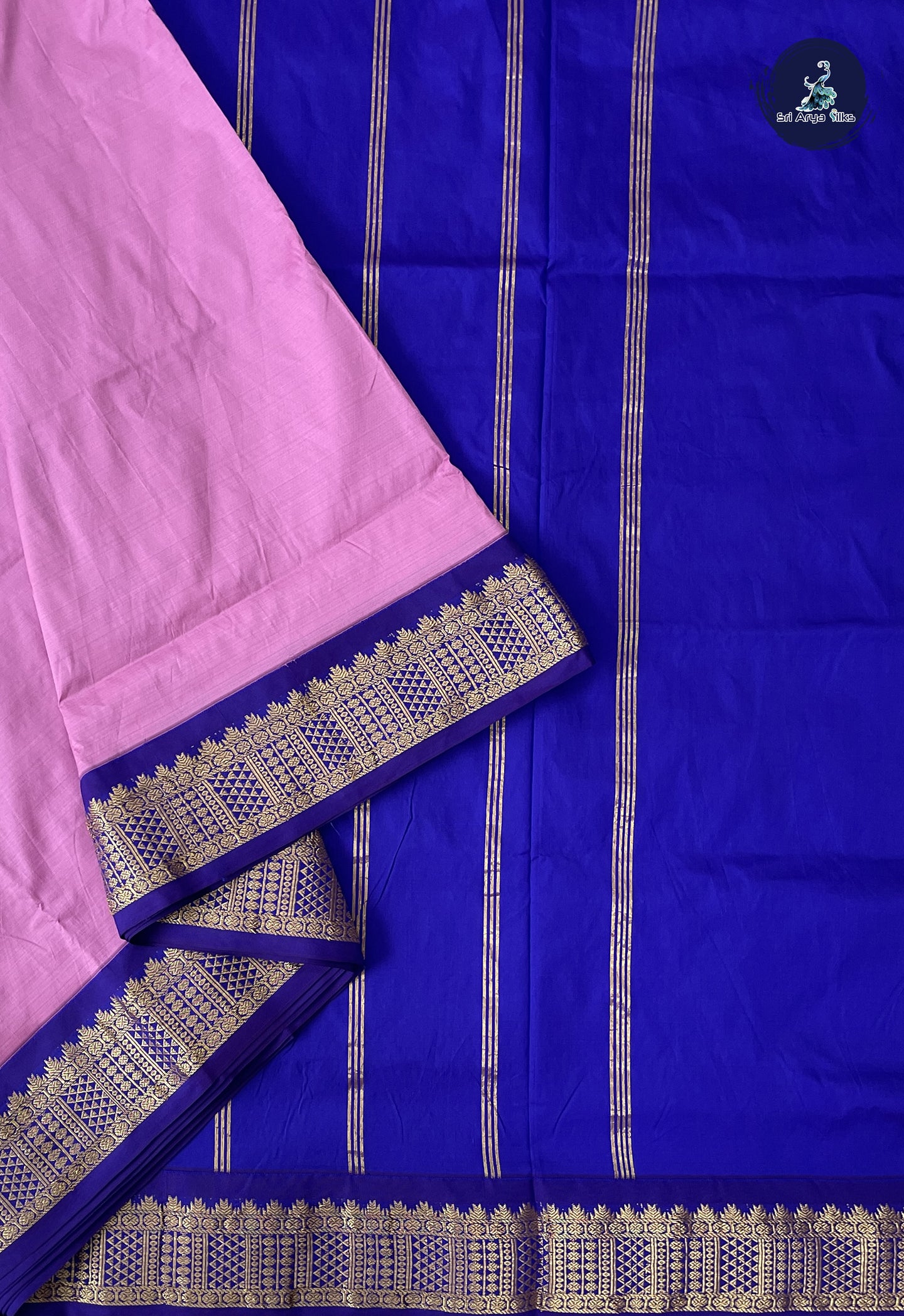 Lotus Pink 10 Yards Semi Silk With Plain Pattern