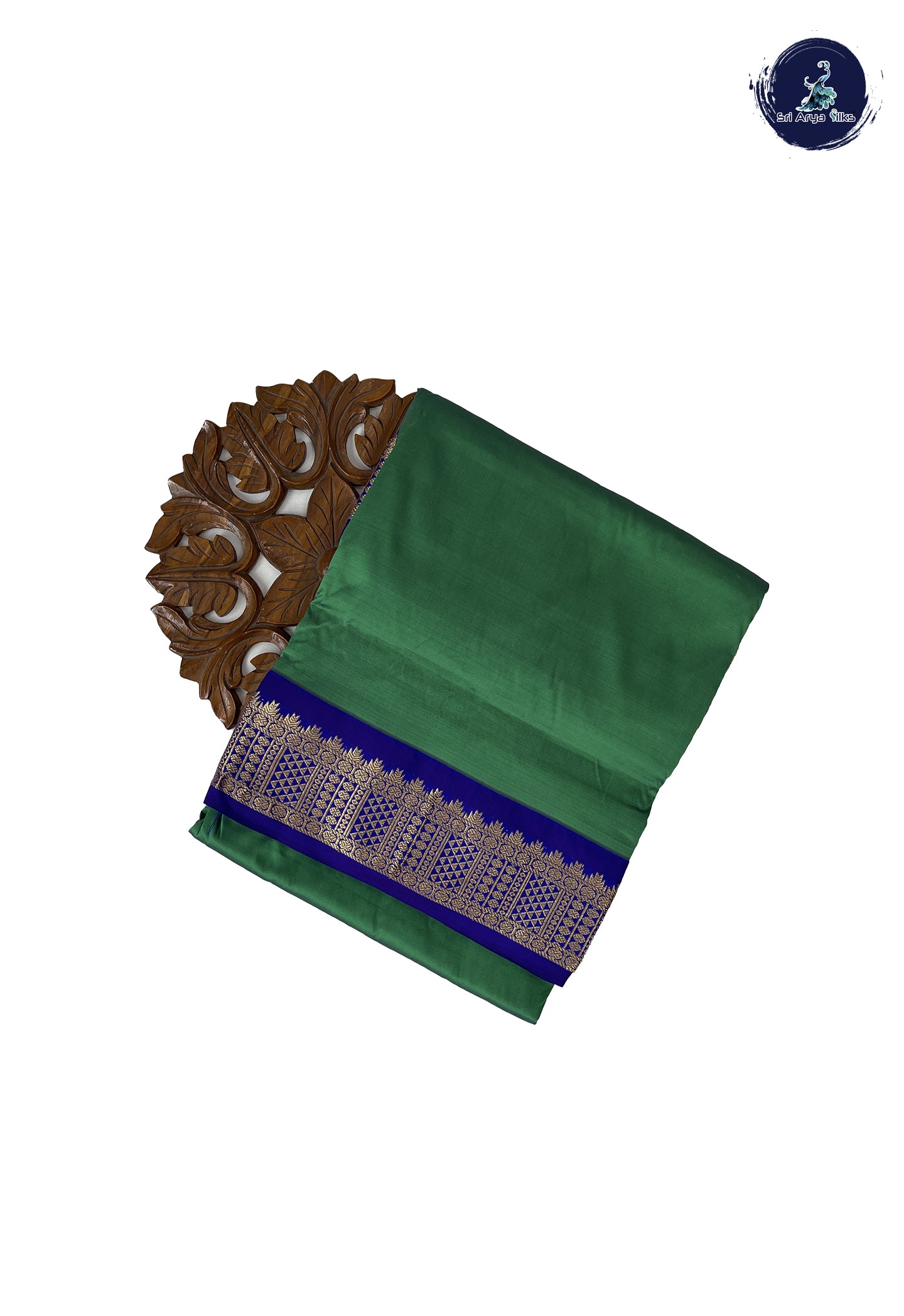 Green 10 Yards Semi Silk With Plain Pattern