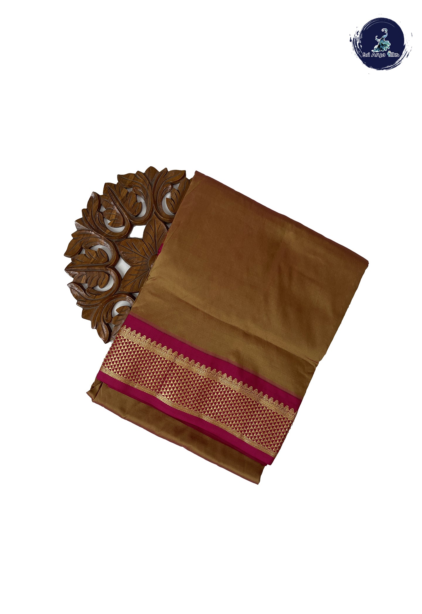 Golden Mustard 10 Yards Semi Silk With Plain Pattern