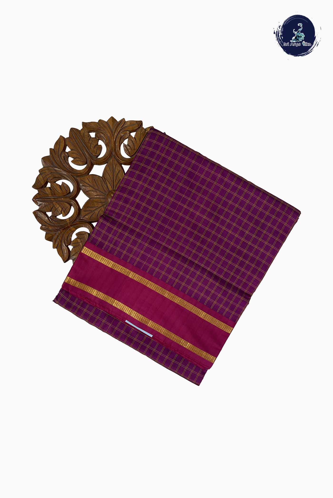BeetRoot Shade Madisar 10 Yards Silk Saree With Checked Pattern