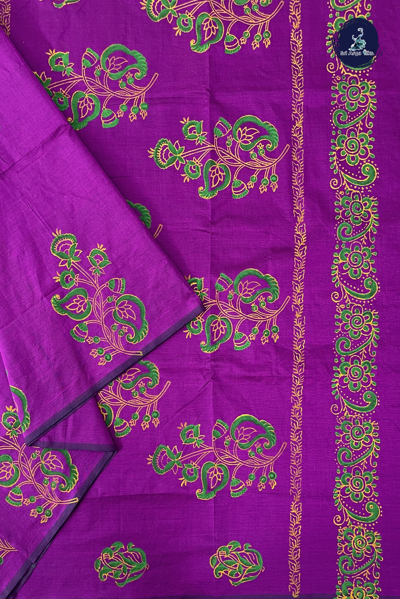 Vadamalli Madisar Semi Silk Cotton Saree With Printed Pattern