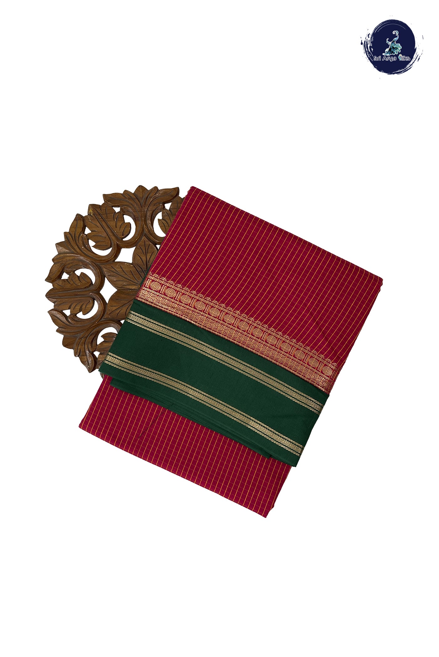 Dark Pink Madisar Semi Silk Cotton Saree With Checked Pattern