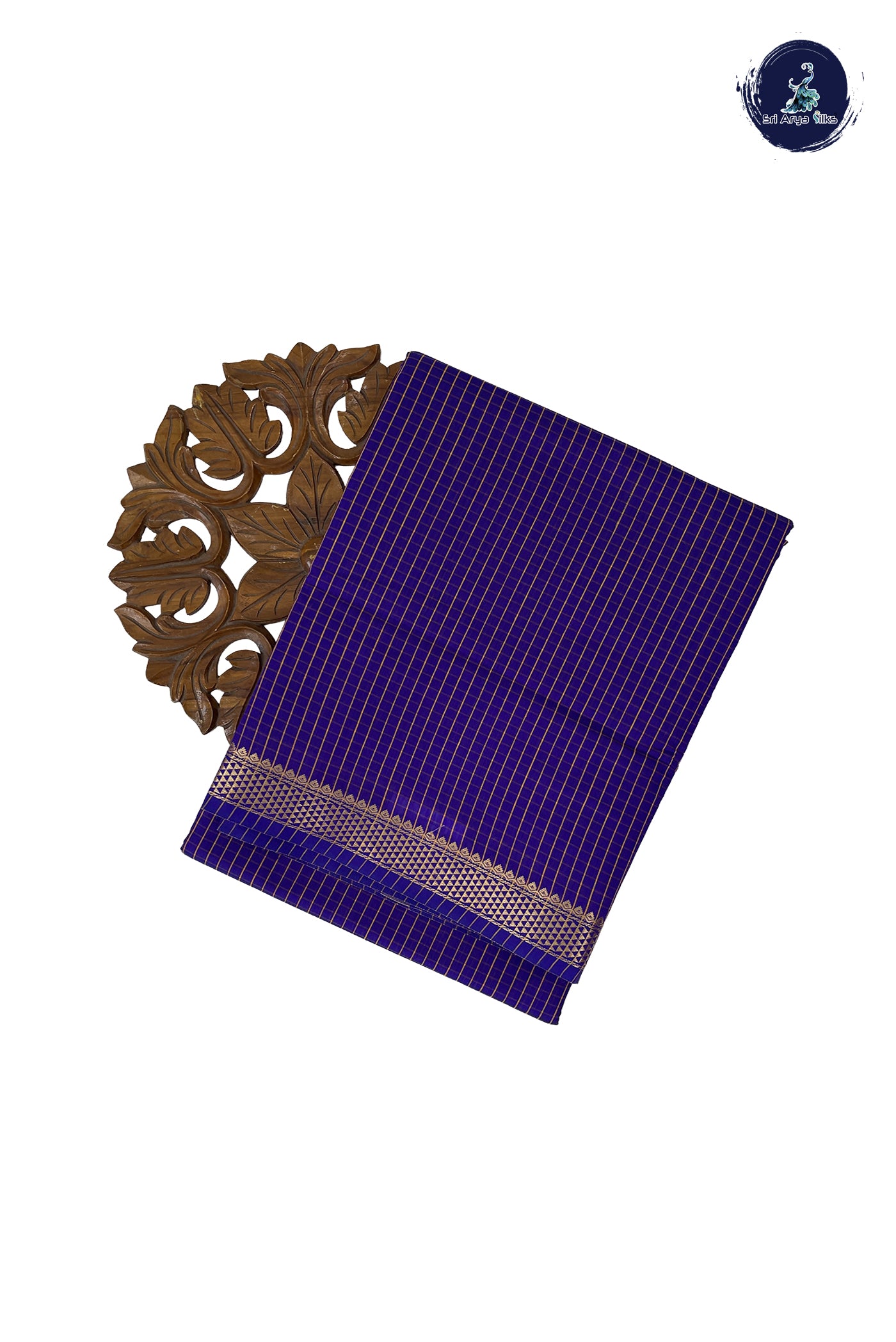 Violet Madisar Semi Silk Cotton Saree With Checked Pattern