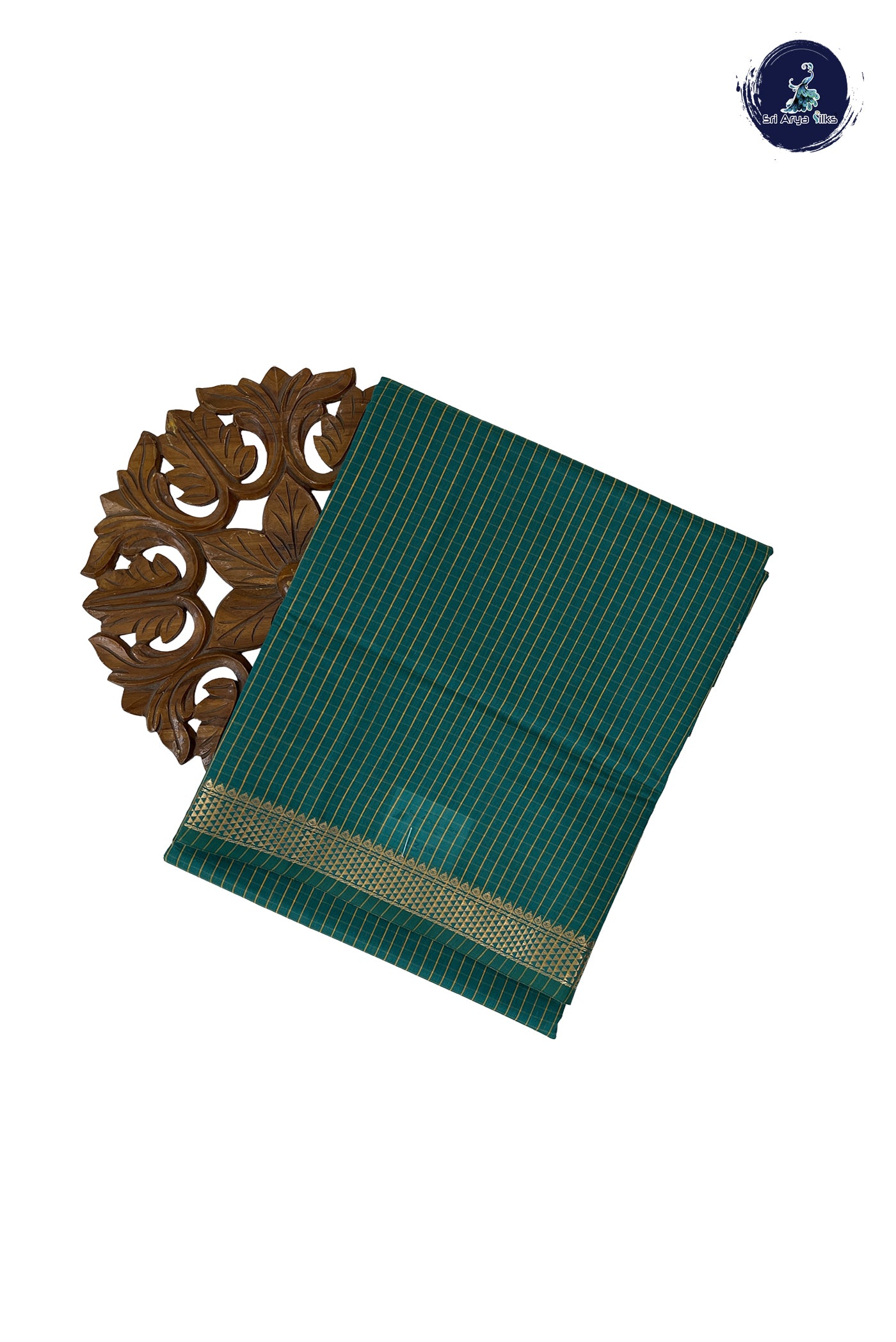 Green Madisar Semi Silk Cotton Saree With Checked Pattern