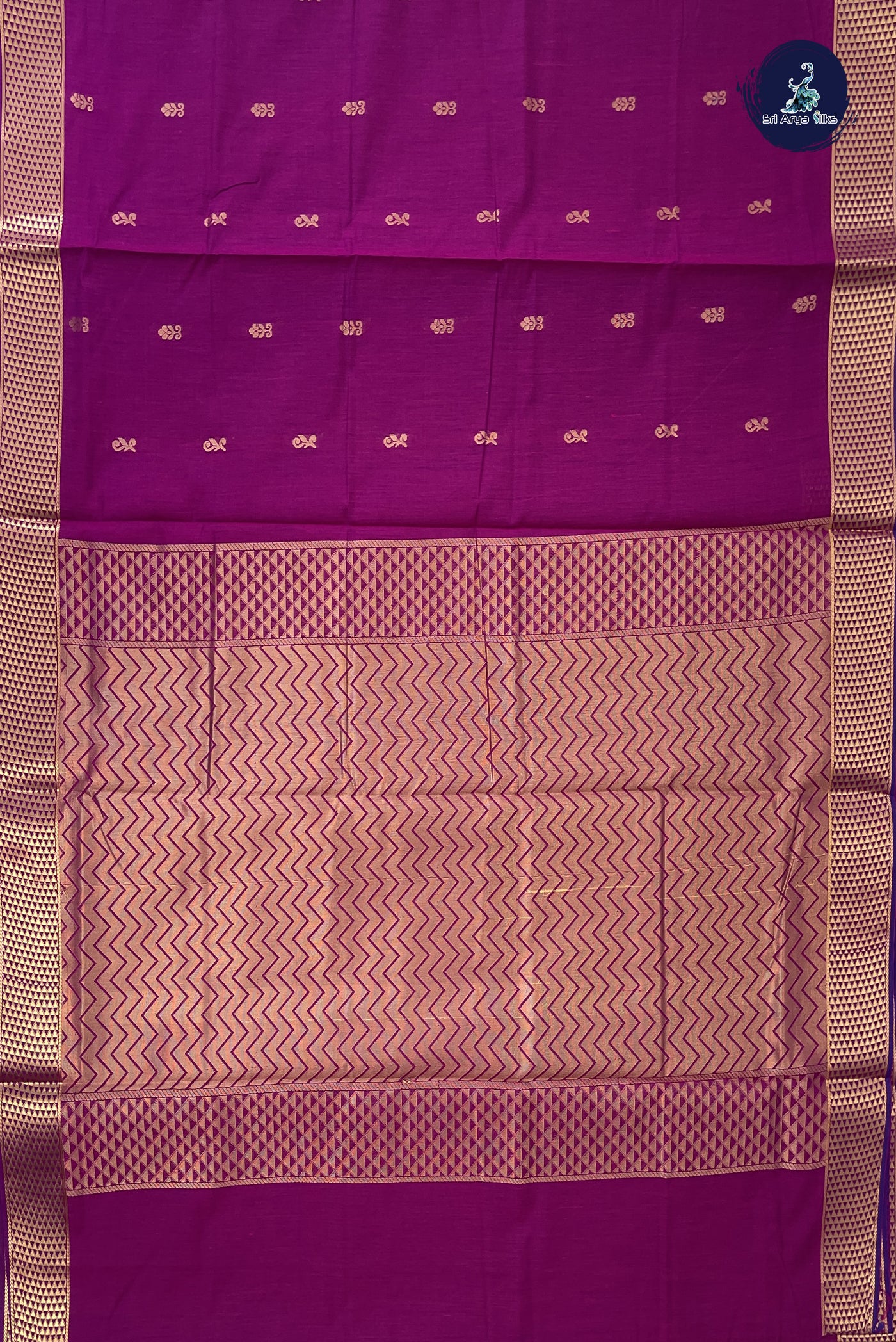 BeetRoot Shade Madisar Semi Silk Cotton Saree With Zari Buttas Pattern