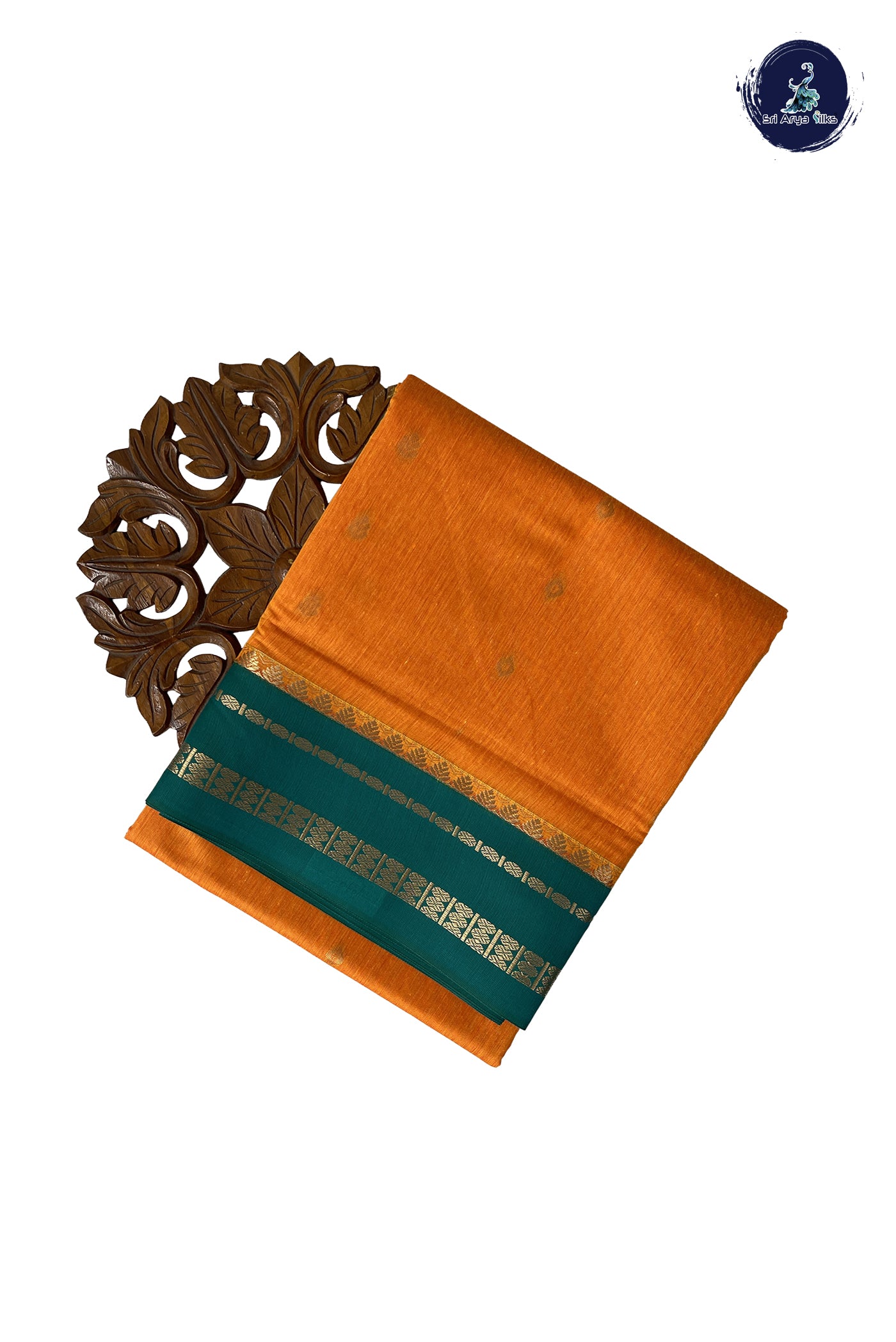 Mango Yellow Madisar Semi Silk Cotton Saree With Zari Buttas Pattern