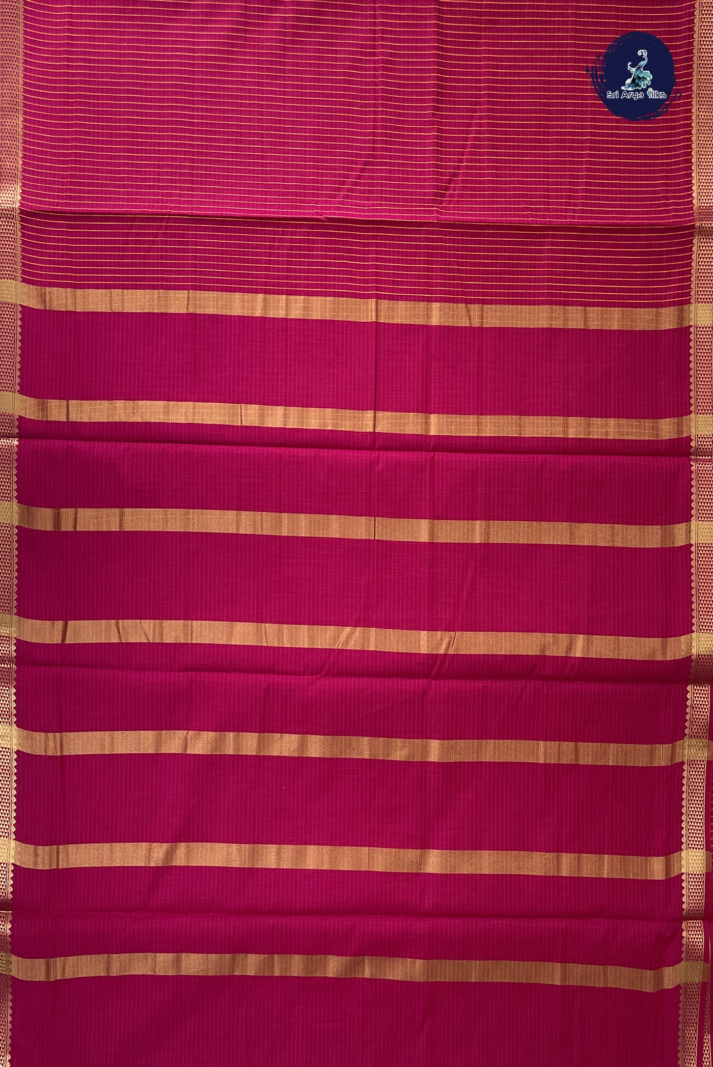 Dark Pink Madisar Semi Silk Cotton Saree With Checked Pattern