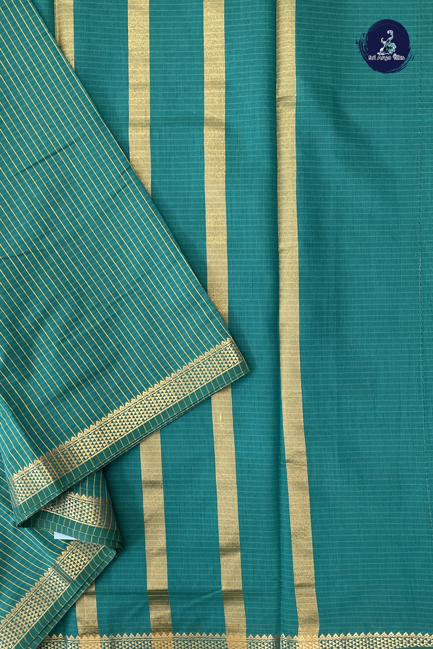 Green Madisar Semi Silk Cotton Saree With Checked Pattern