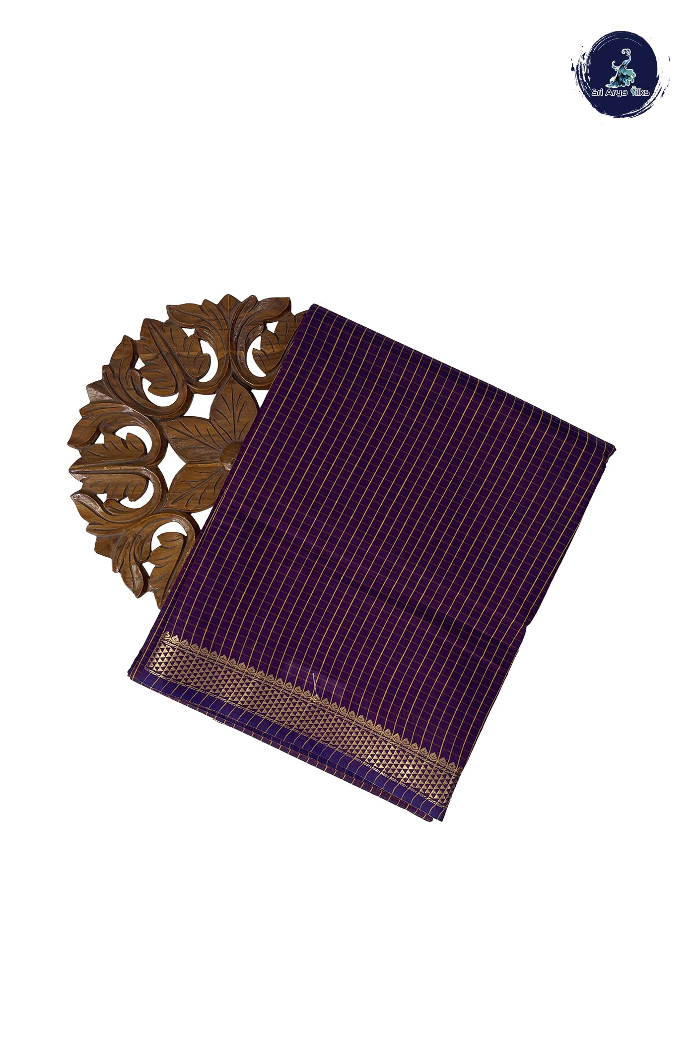 Jamun Madisar Semi Silk Cotton Saree With Checked Pattern