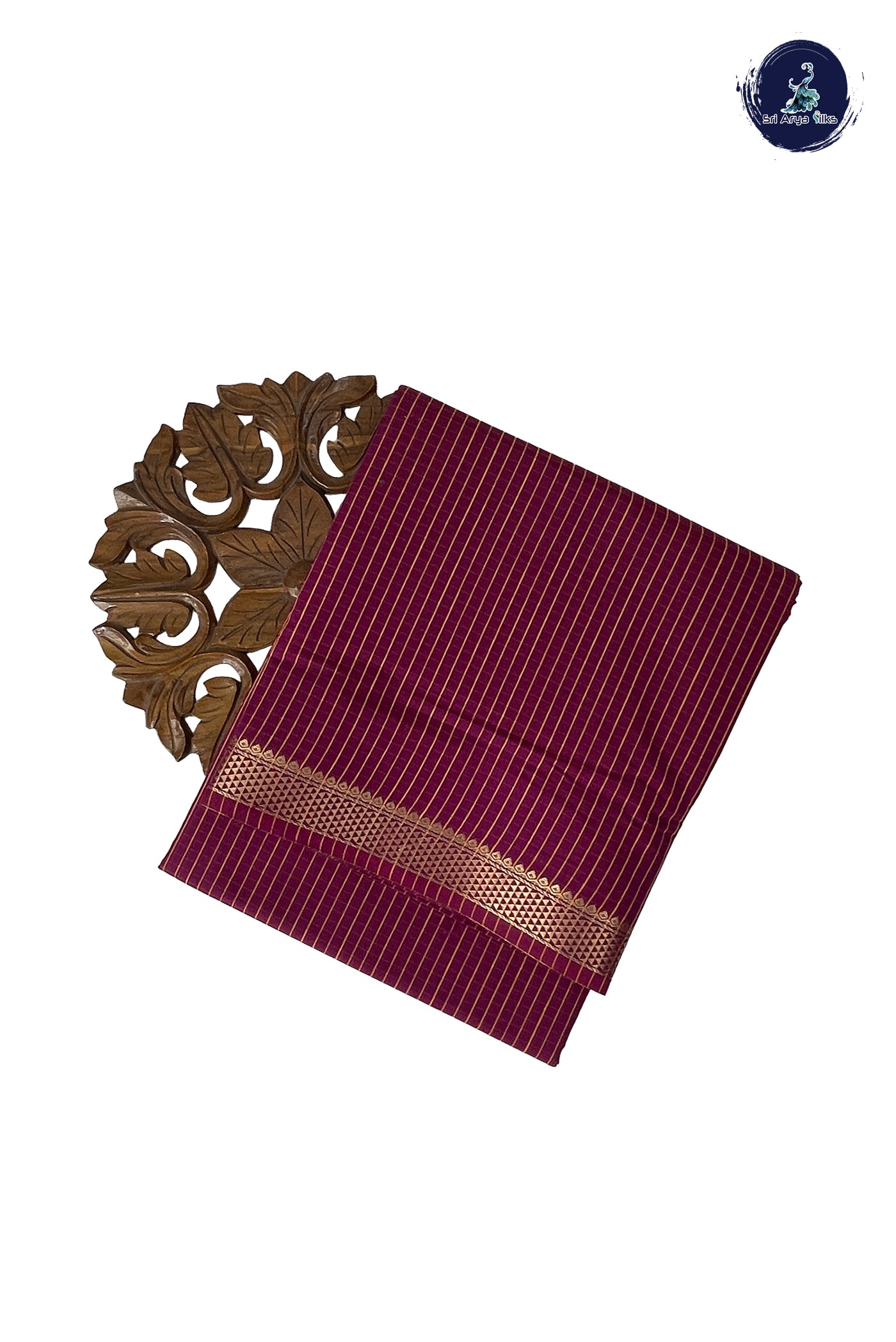 Magenta Purple Madisar Semi Silk Cotton Saree With Checked Pattern