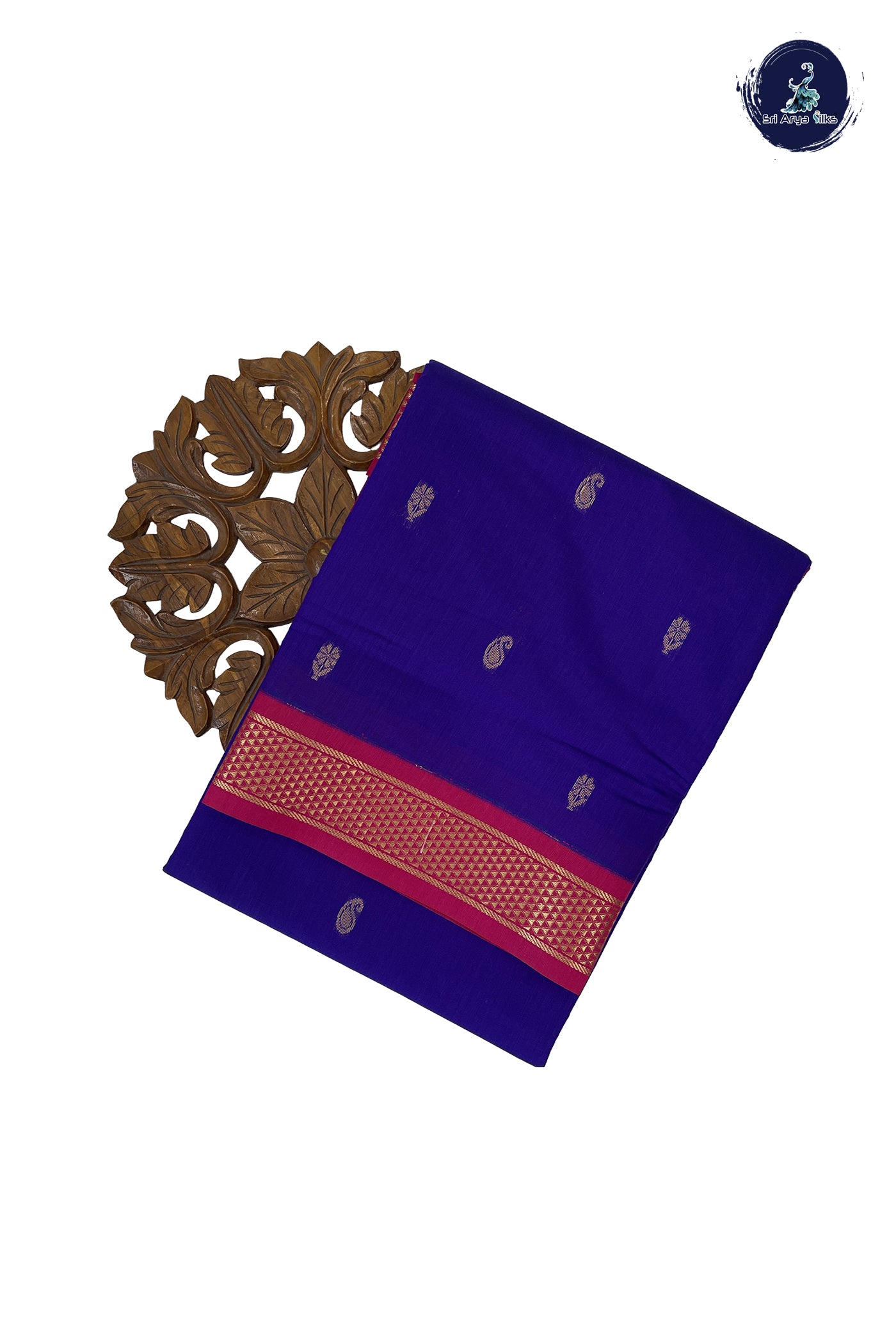 Violet Madisar Semi Silk Cotton Saree With Zari Buttas Pattern