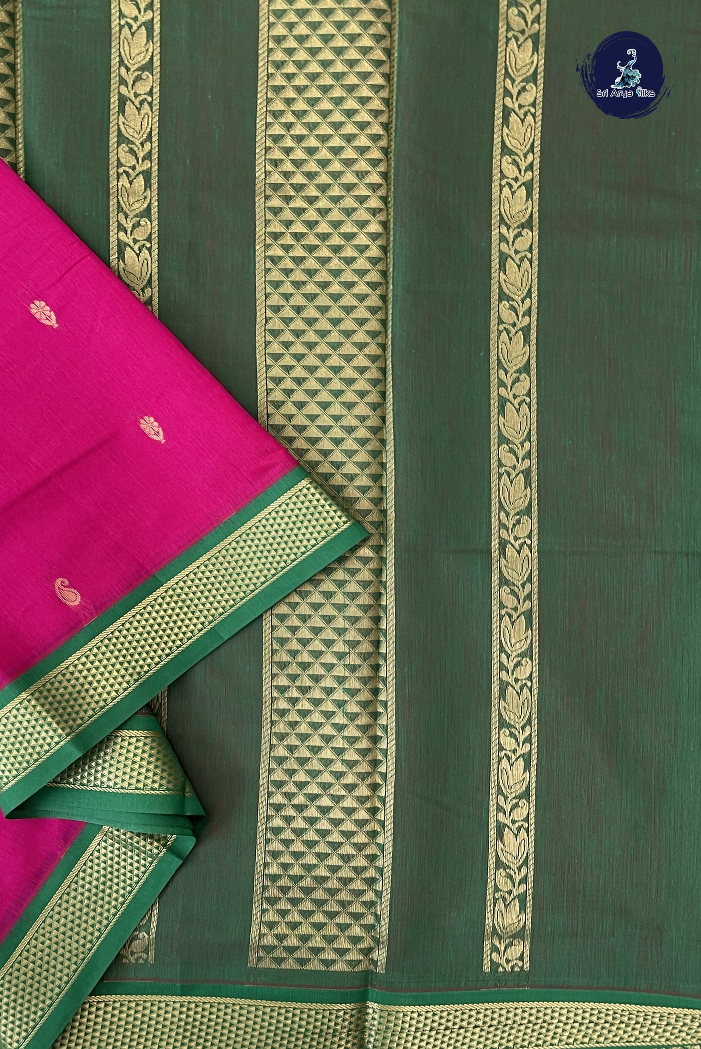 Pink Madisar Semi Silk Cotton Saree With Zari Buttas Pattern