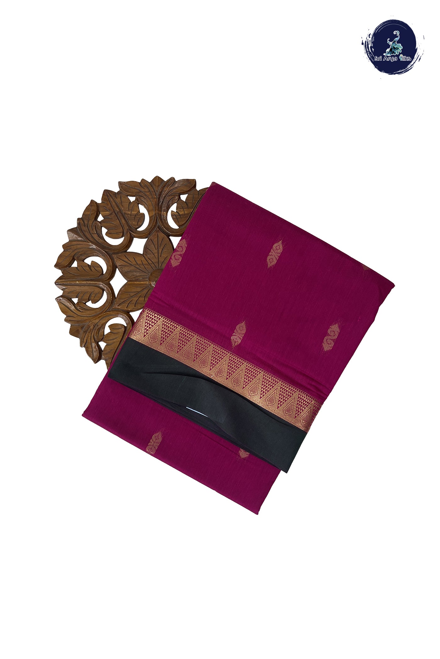 Magenta Pink Madisar Semi Silk Cotton Saree With Zari Buttas Pattern