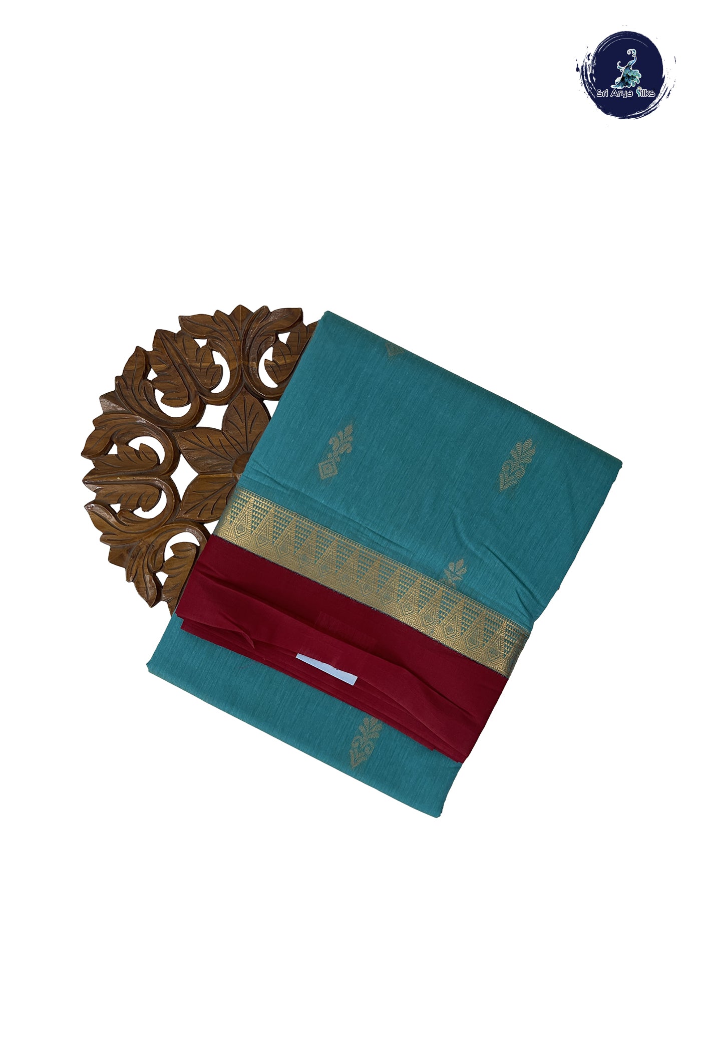 Light Blue Madisar Semi Silk Cotton Saree With Zari Buttas Pattern