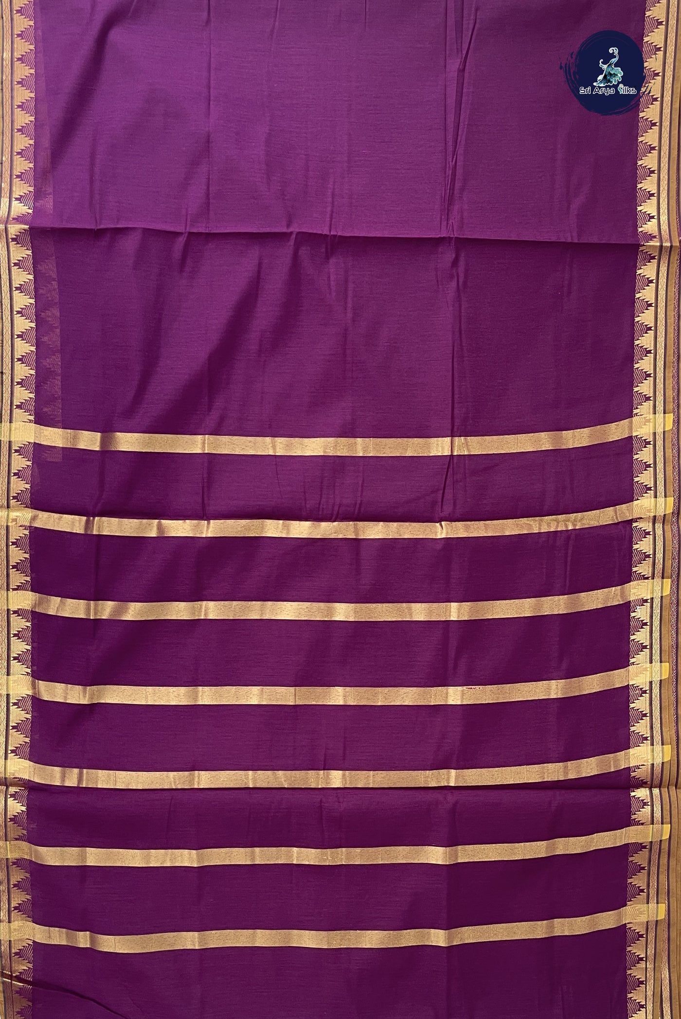 Burgundy Madisar Semi Silk Cotton Saree With Plain Pattern