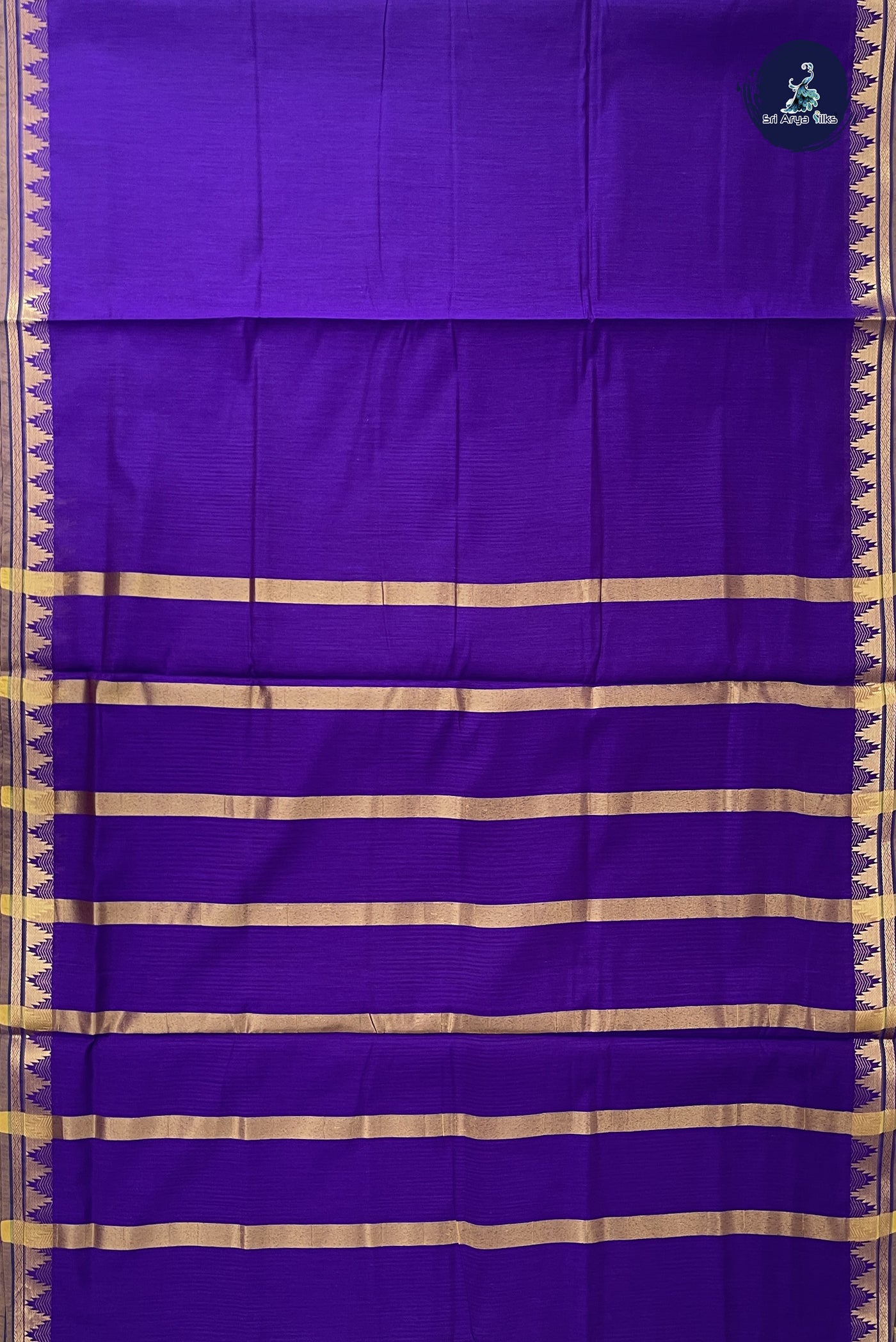 Violet Madisar Semi Silk Cotton Saree With Plain Pattern