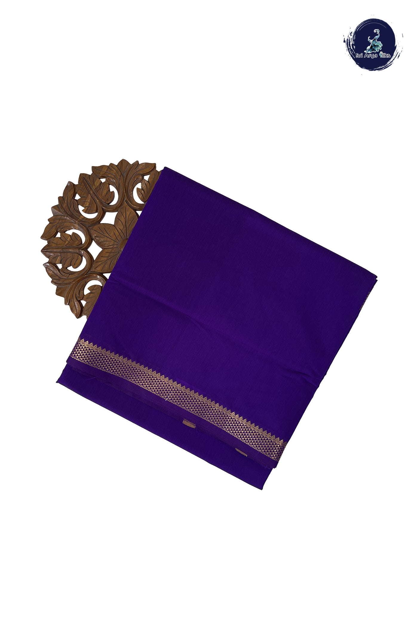 Violet Madisar Semi Silk Cotton Saree With Plain Pattern